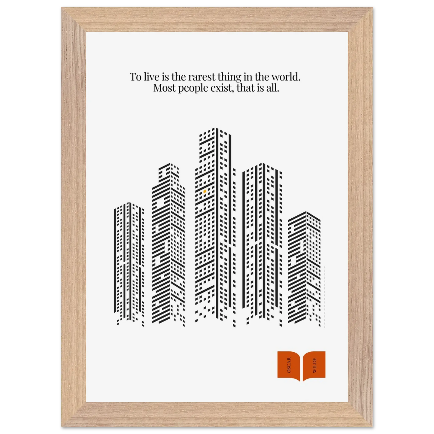 Oscar Wilde Quote Print – “To Live Is the Rarest Thing” Minimalist Wall Art - INK & FRAME STUDIO