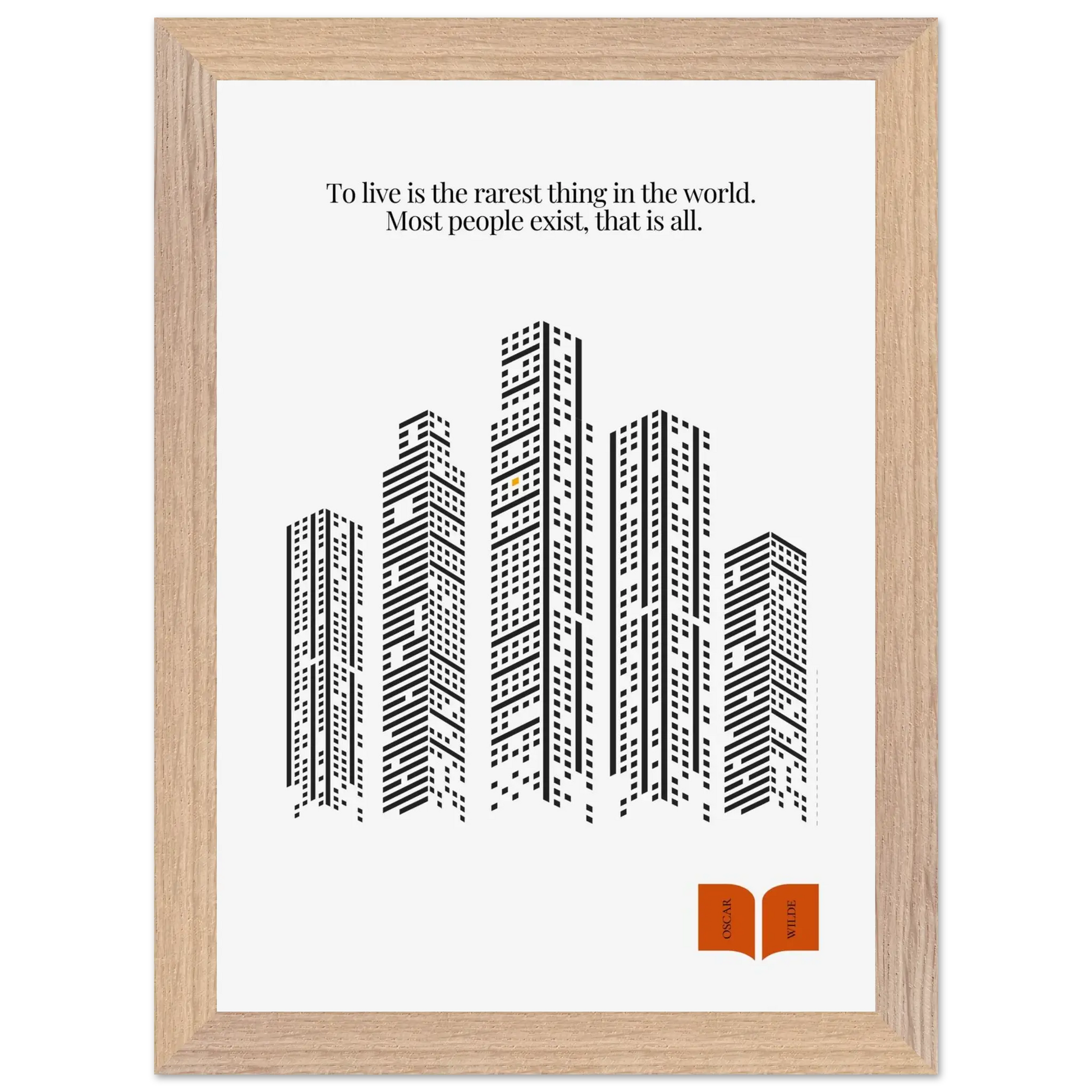 Oscar Wilde Quote Print – “To Live Is the Rarest Thing” Minimalist Wall Art - INK & FRAME STUDIO