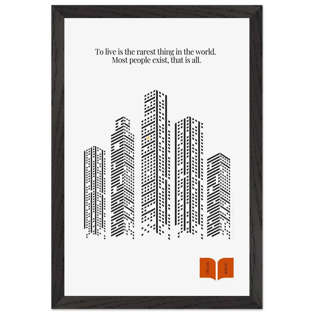 Oscar Wilde Quote Print – “To Live Is the Rarest Thing” Minimalist Wall Art - INK & FRAME STUDIO