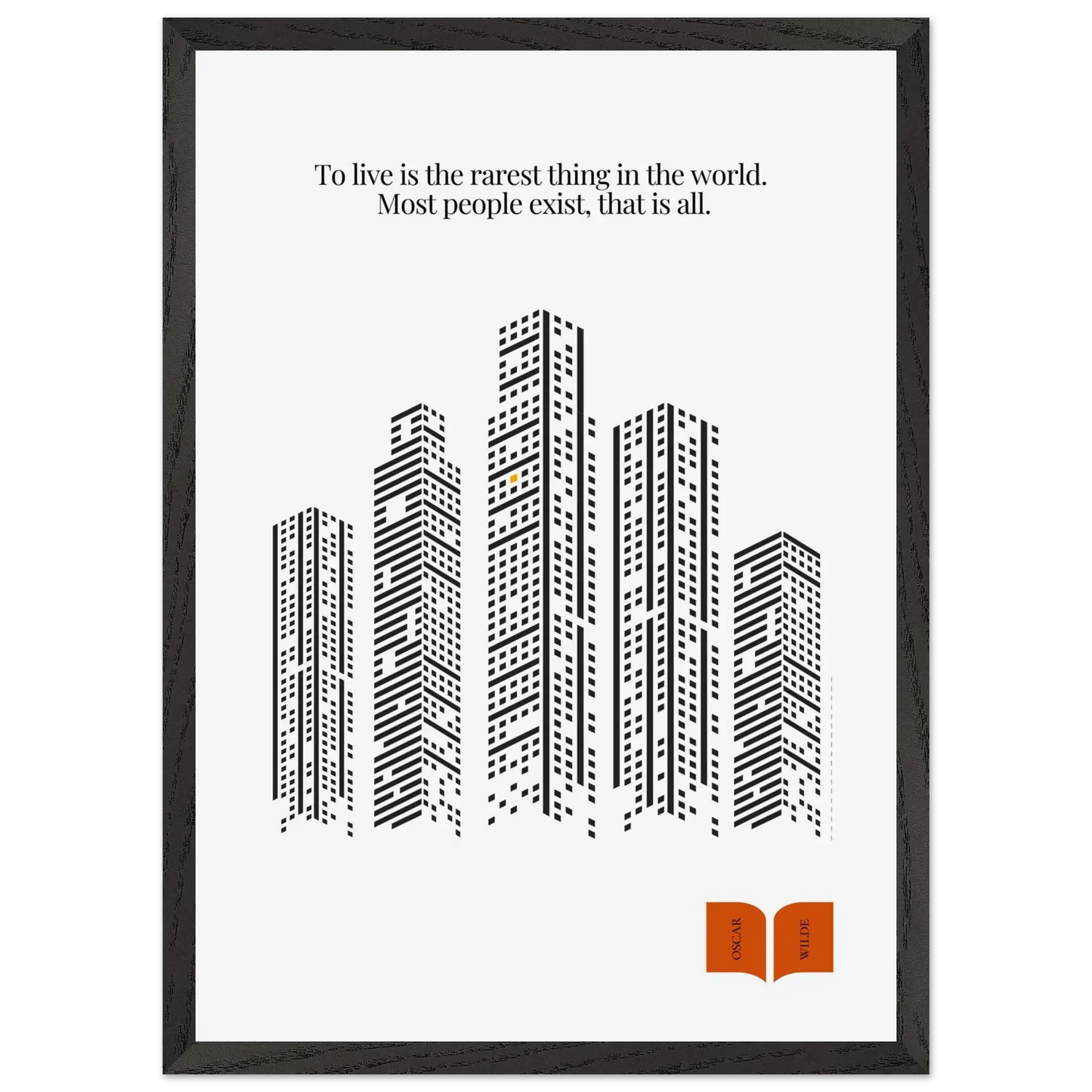 Oscar Wilde Quote Print – “To Live Is the Rarest Thing” Minimalist Wall Art - INK & FRAME STUDIO