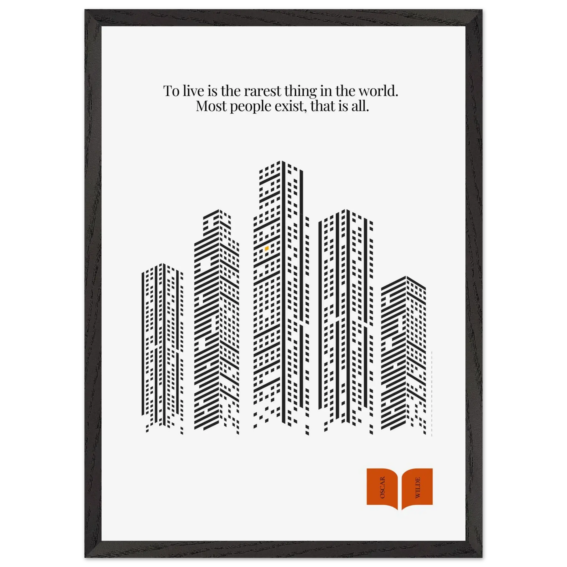 Oscar Wilde Quote Print – “To Live Is the Rarest Thing” Minimalist Wall Art - INK & FRAME STUDIO