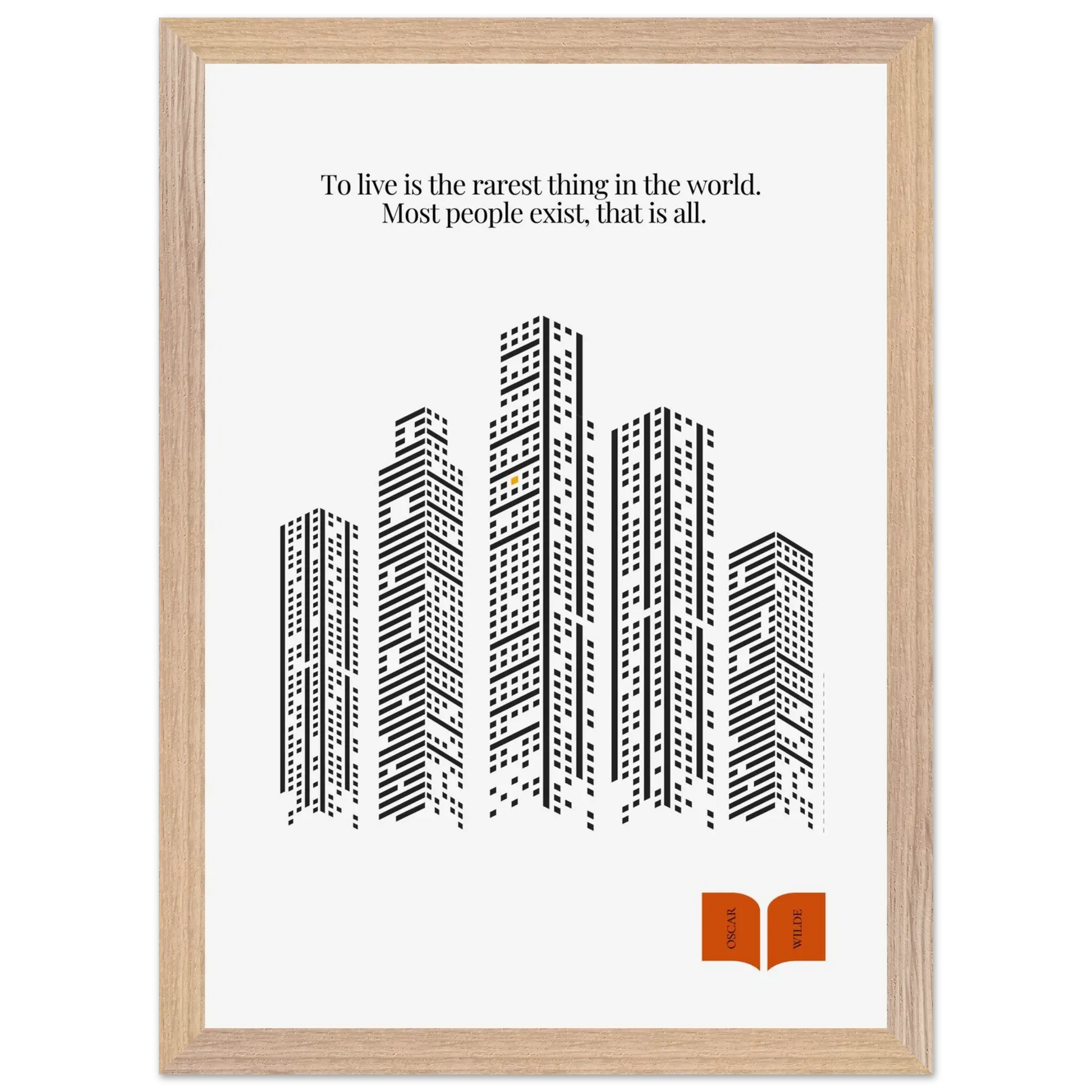 Oscar Wilde Quote Print – “To Live Is the Rarest Thing” Minimalist Wall Art - INK & FRAME STUDIO