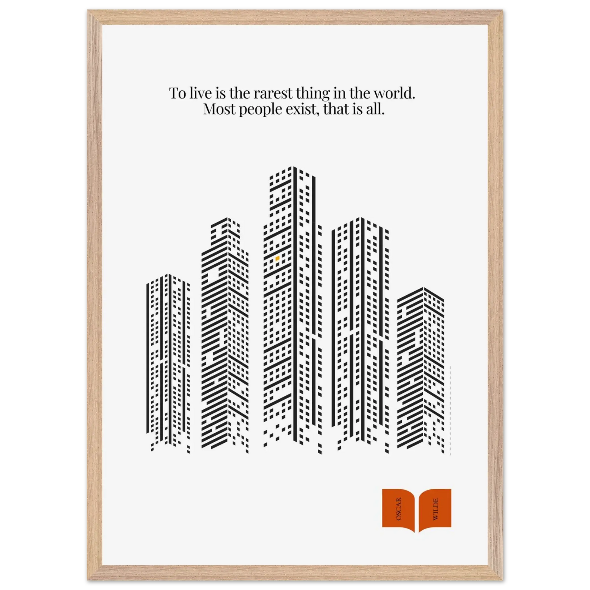 Oscar Wilde Quote Print – “To Live Is the Rarest Thing” Minimalist Wall Art - INK & FRAME STUDIO