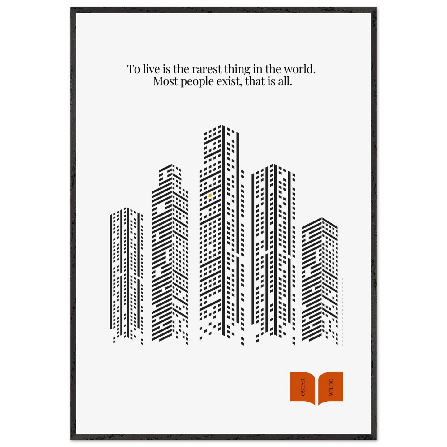 Oscar Wilde Quote Print – “To Live Is the Rarest Thing” Minimalist Wall Art - INK & FRAME STUDIO
