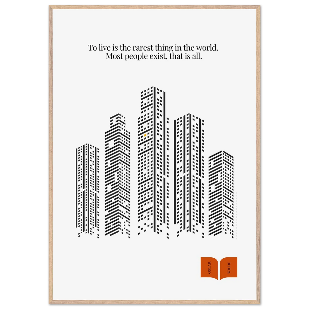 Oscar Wilde Quote Print – “To Live Is the Rarest Thing” Minimalist Wall Art - INK & FRAME STUDIO