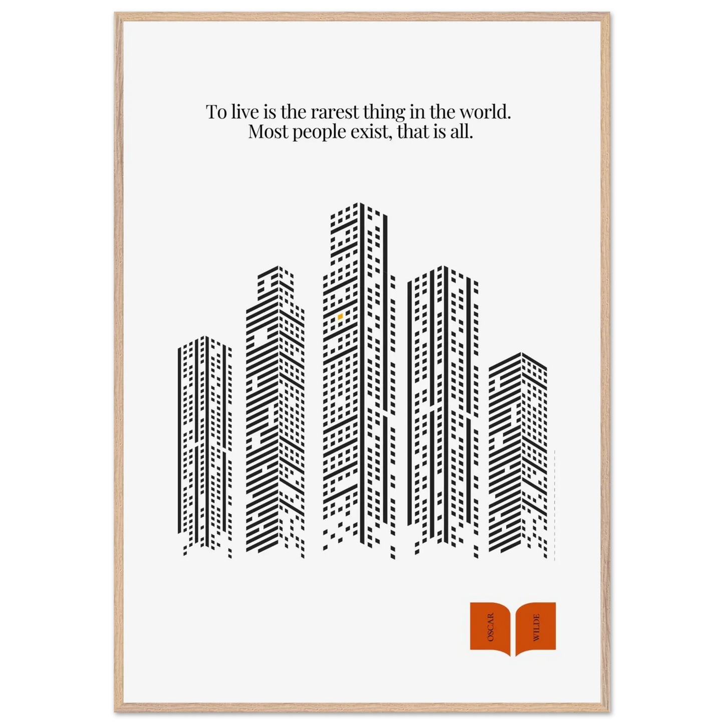 Oscar Wilde Quote Print – “To Live Is the Rarest Thing” Minimalist Wall Art - INK & FRAME STUDIO