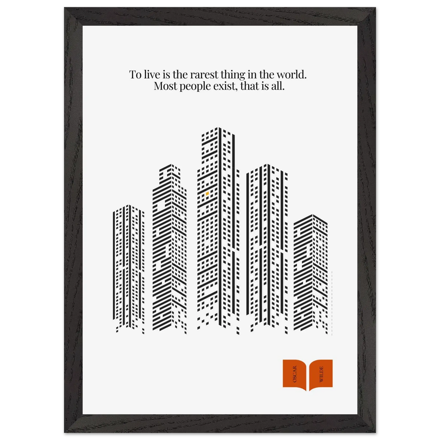 Oscar Wilde Quote Print – “To Live Is the Rarest Thing” Minimalist Wall Art - INK & FRAME STUDIO