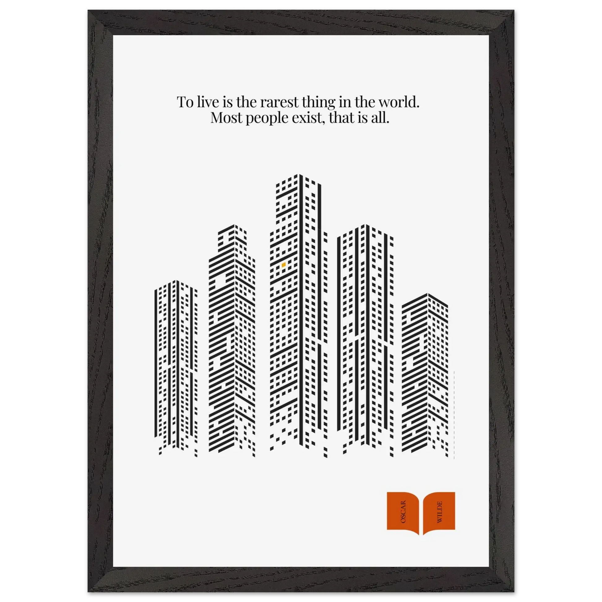 Oscar Wilde Quote Print – “To Live Is the Rarest Thing” Minimalist Wall Art - INK & FRAME STUDIO