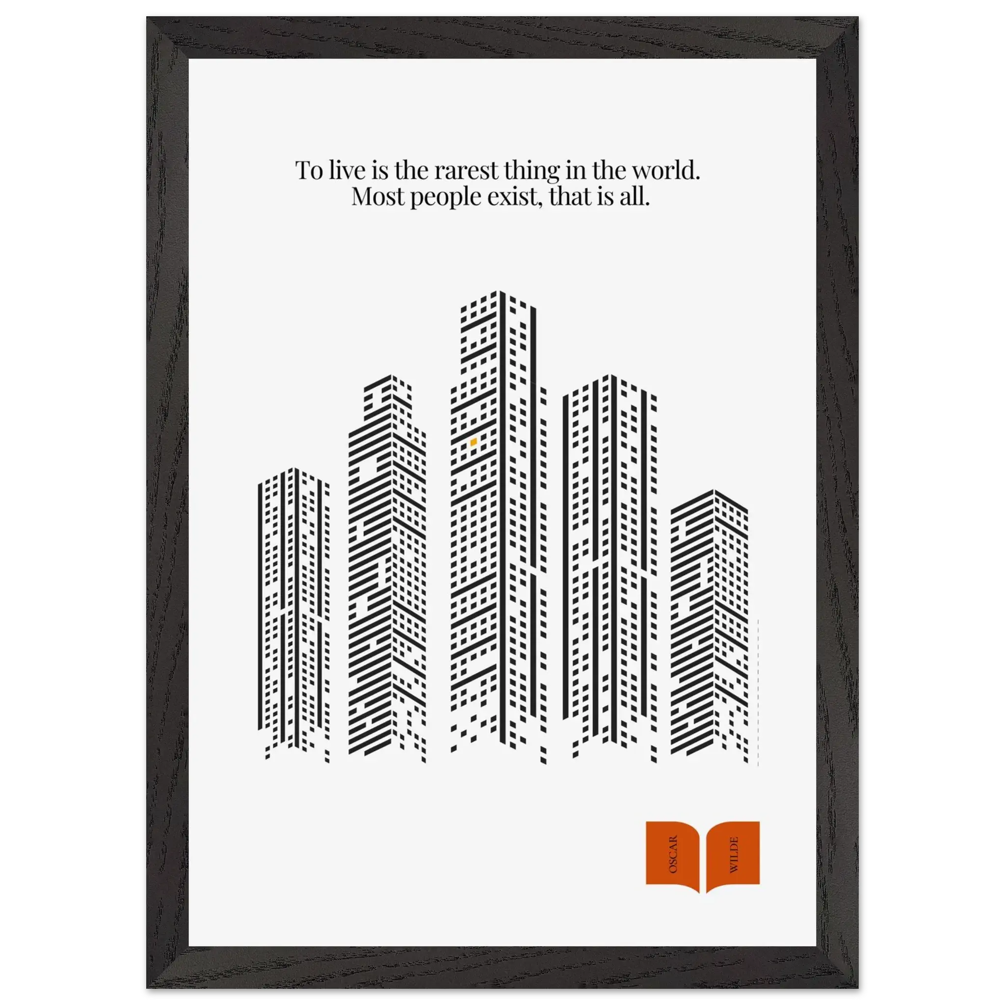 Oscar Wilde Quote Print – “To Live Is the Rarest Thing” Minimalist Wall Art - INK & FRAME STUDIO