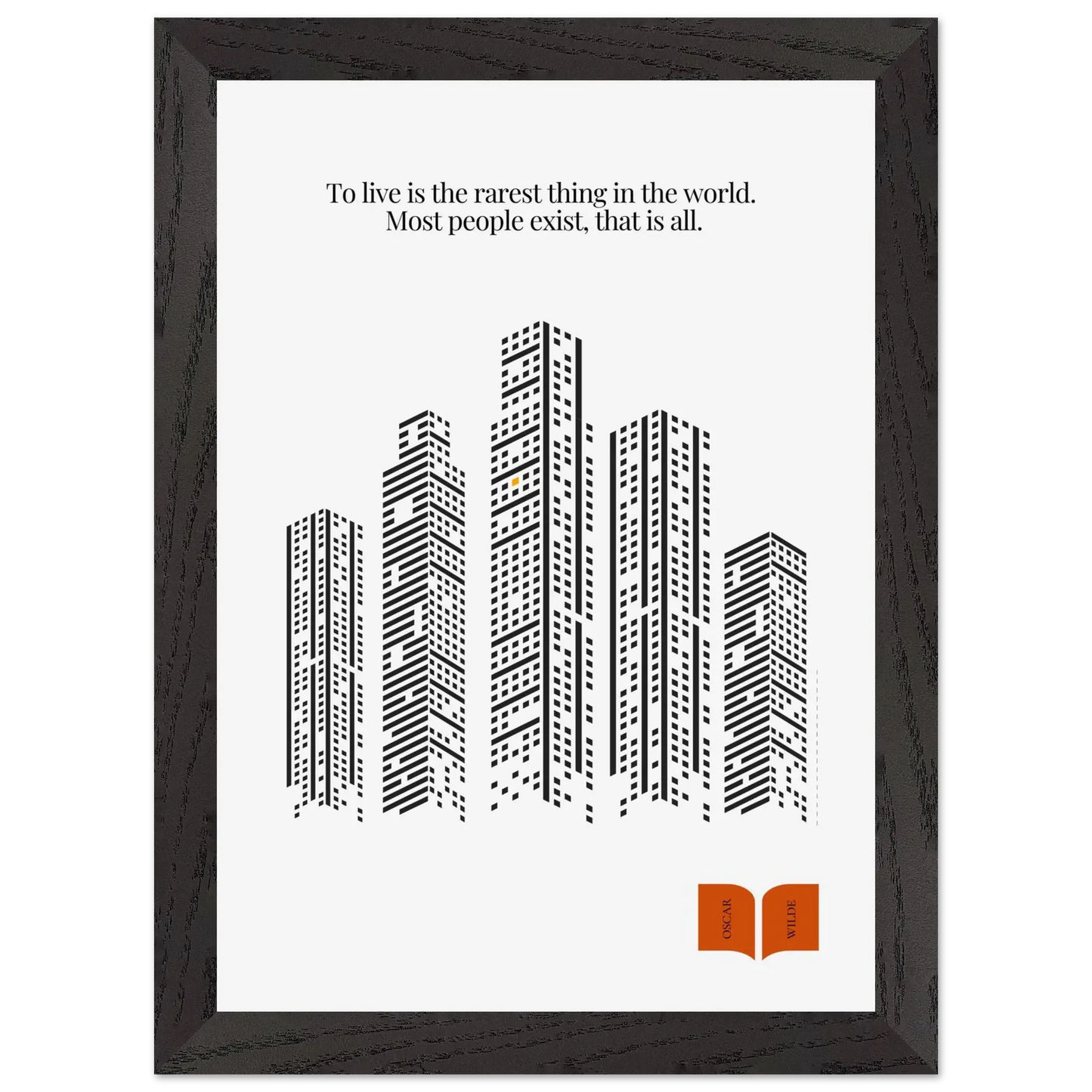 Oscar Wilde Quote Print – “To Live Is the Rarest Thing” Minimalist Wall Art - INK & FRAME STUDIO