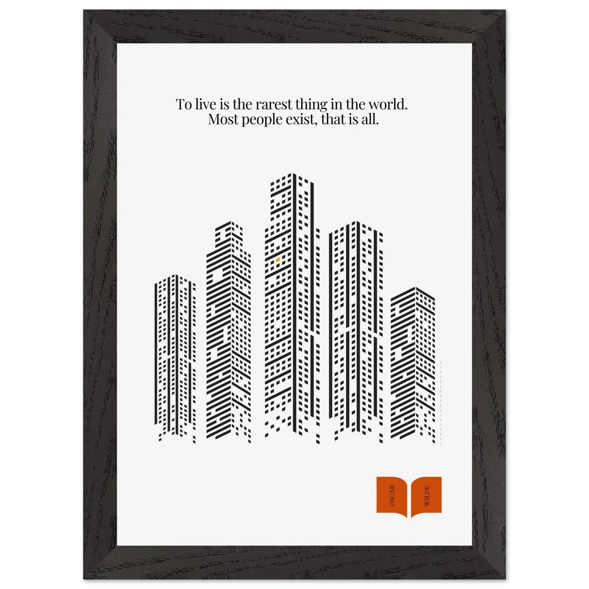 Oscar Wilde Quote Print – “To Live Is the Rarest Thing” Minimalist Wall Art - INK & FRAME STUDIO