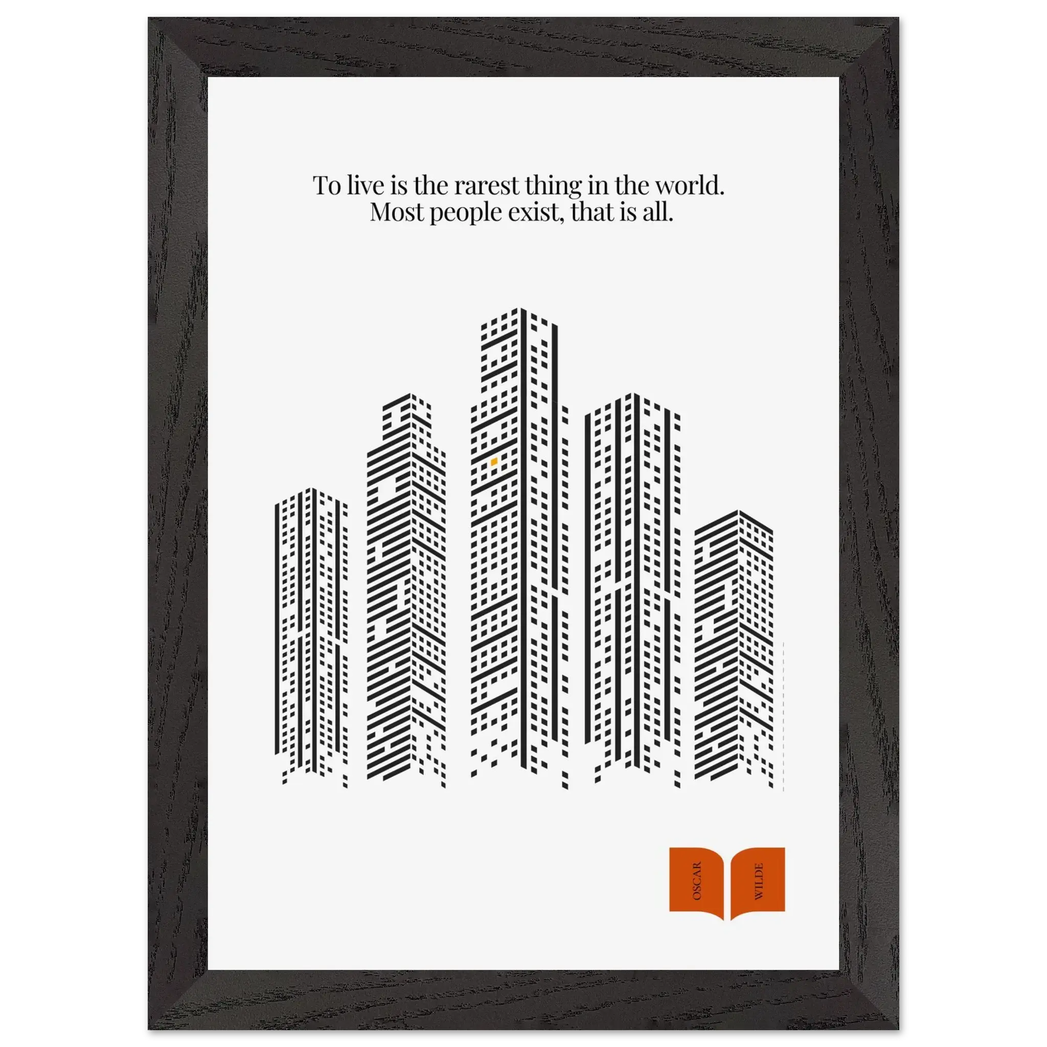 Oscar Wilde Quote Print – “To Live Is the Rarest Thing” Minimalist Wall Art - INK & FRAME STUDIO
