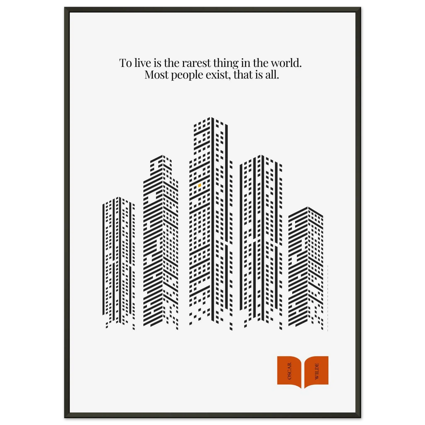 Oscar Wilde Quote Print – “To Live Is the Rarest Thing” Minimalist Wall Art - INK & FRAME STUDIO