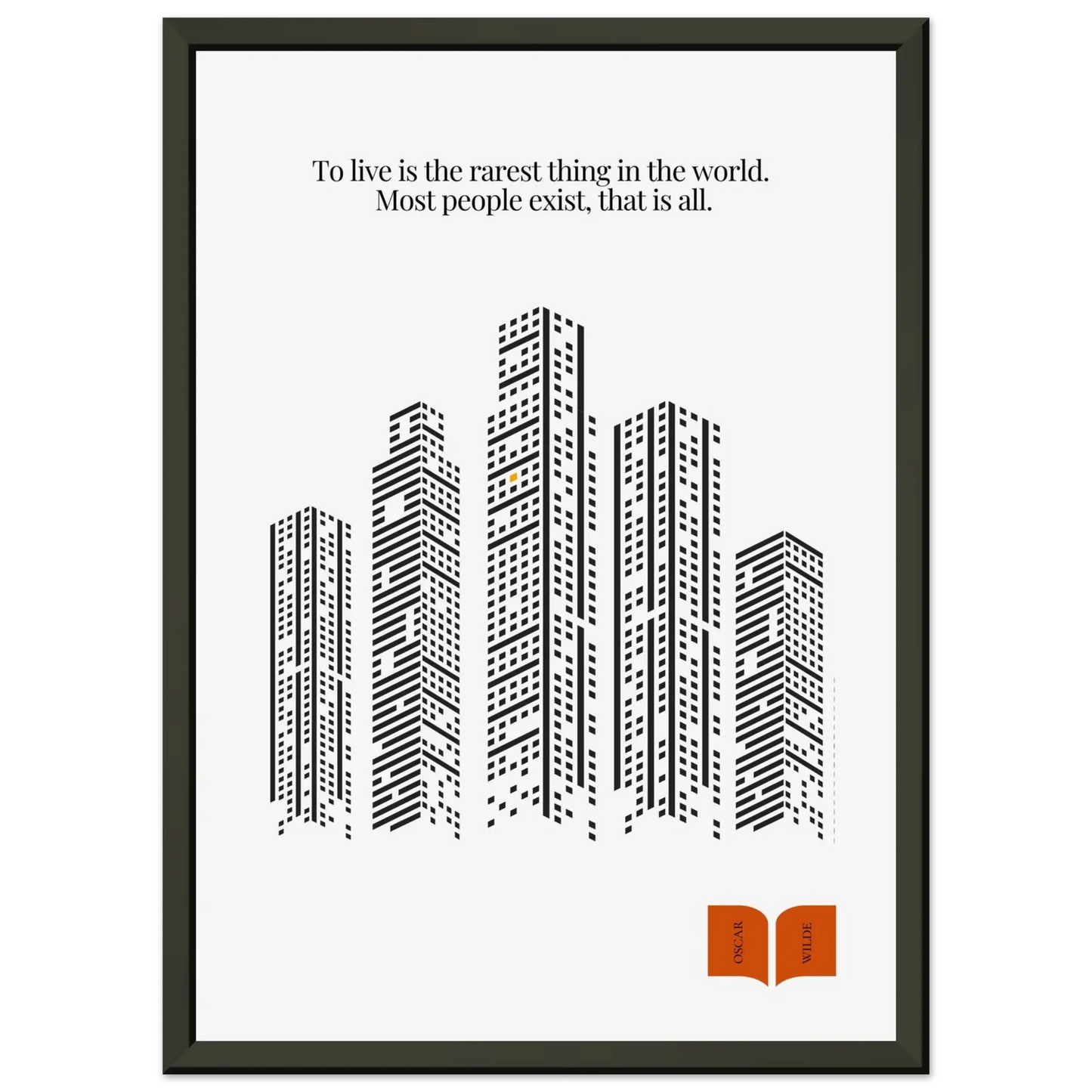 Oscar Wilde Quote Print – “To Live Is the Rarest Thing” Minimalist Wall Art - INK & FRAME STUDIO
