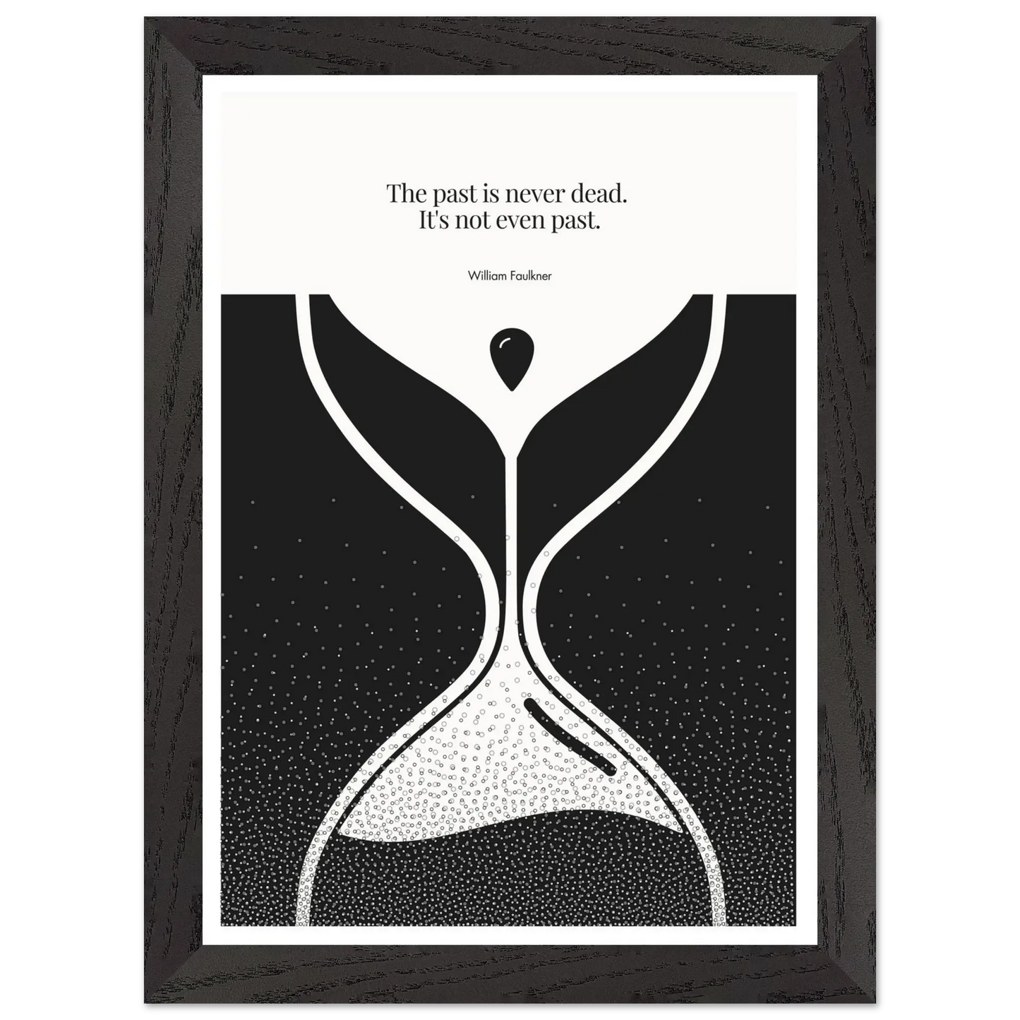 William Faulkner Quote Poster – “The Past Is Never Dead” | Minimalist Hourglass Wall Art - INK & FRAME STUDIO