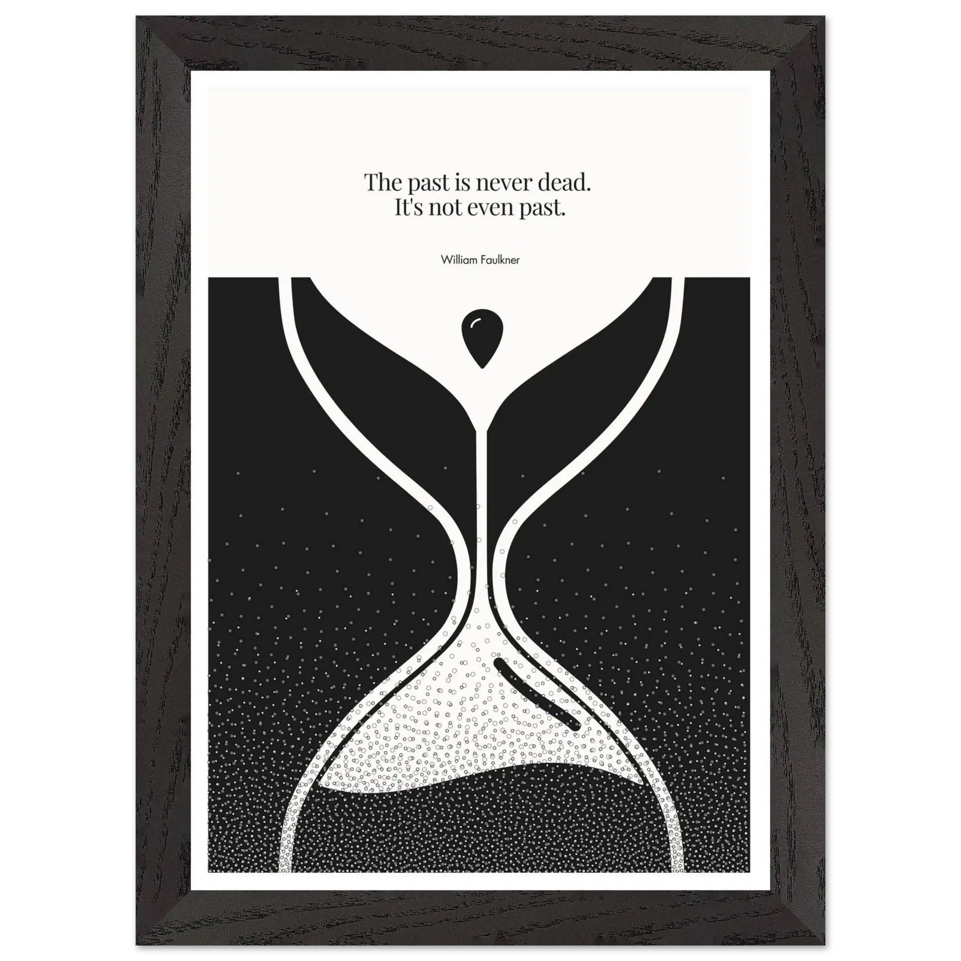 William Faulkner Quote Poster – “The Past Is Never Dead” | Minimalist Hourglass Wall Art - INK & FRAME STUDIO