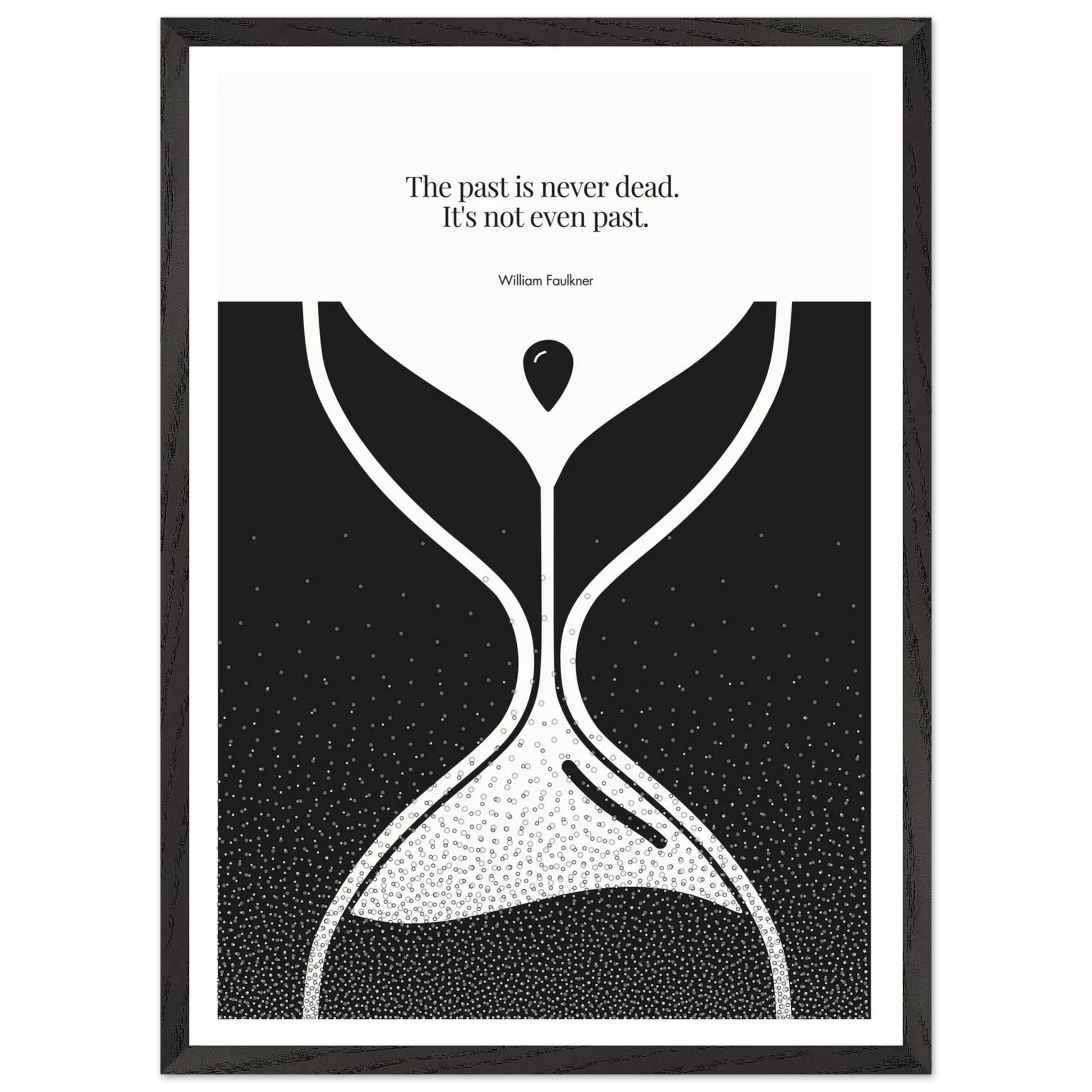 William Faulkner Quote Poster – “The Past Is Never Dead” | Minimalist Hourglass Wall Art - INK & FRAME STUDIO