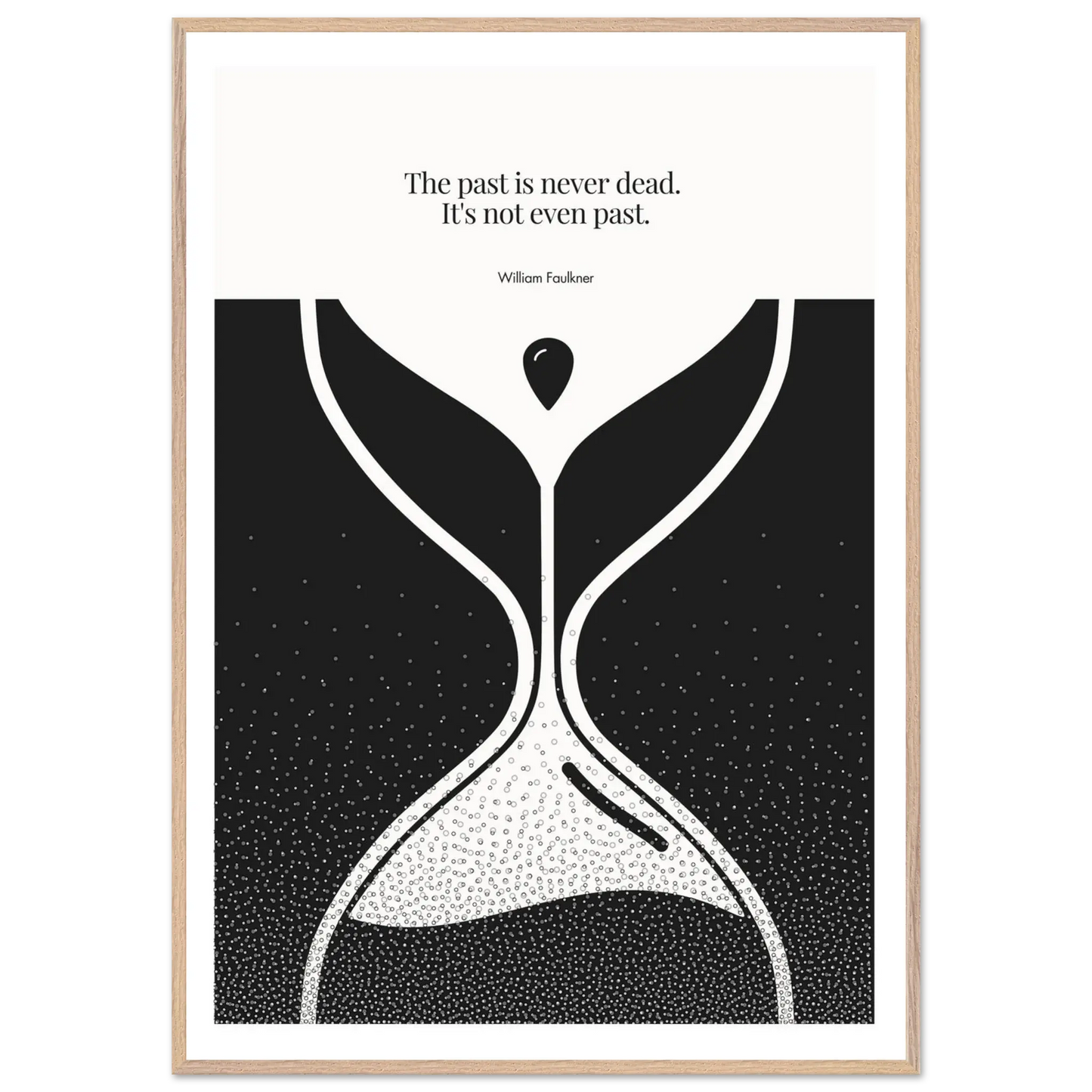 William Faulkner Quote Poster – “The Past Is Never Dead” | Minimalist Hourglass Wall Art - INK & FRAME STUDIO