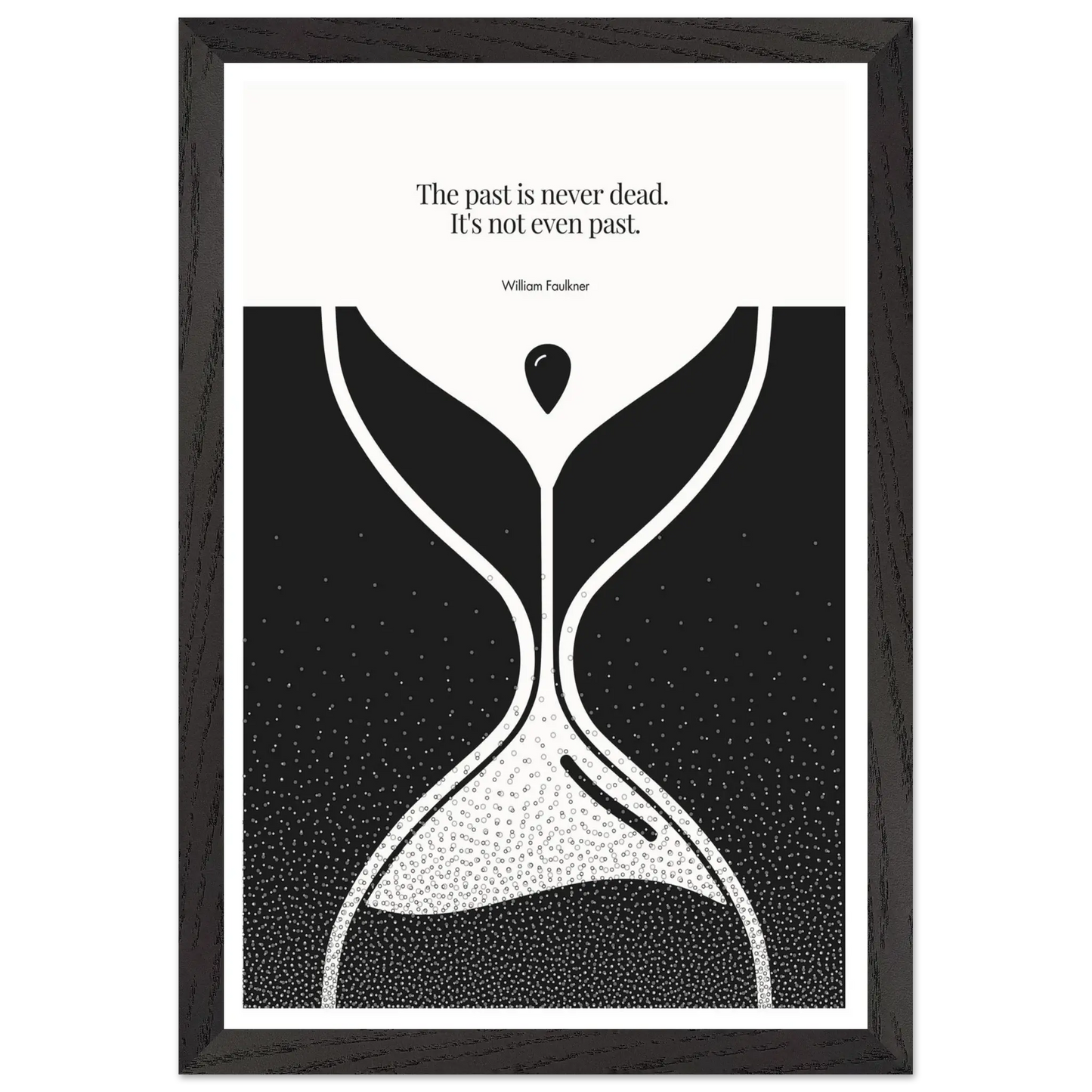 William Faulkner Quote Poster – “The Past Is Never Dead” | Minimalist Hourglass Wall Art - INK & FRAME STUDIO