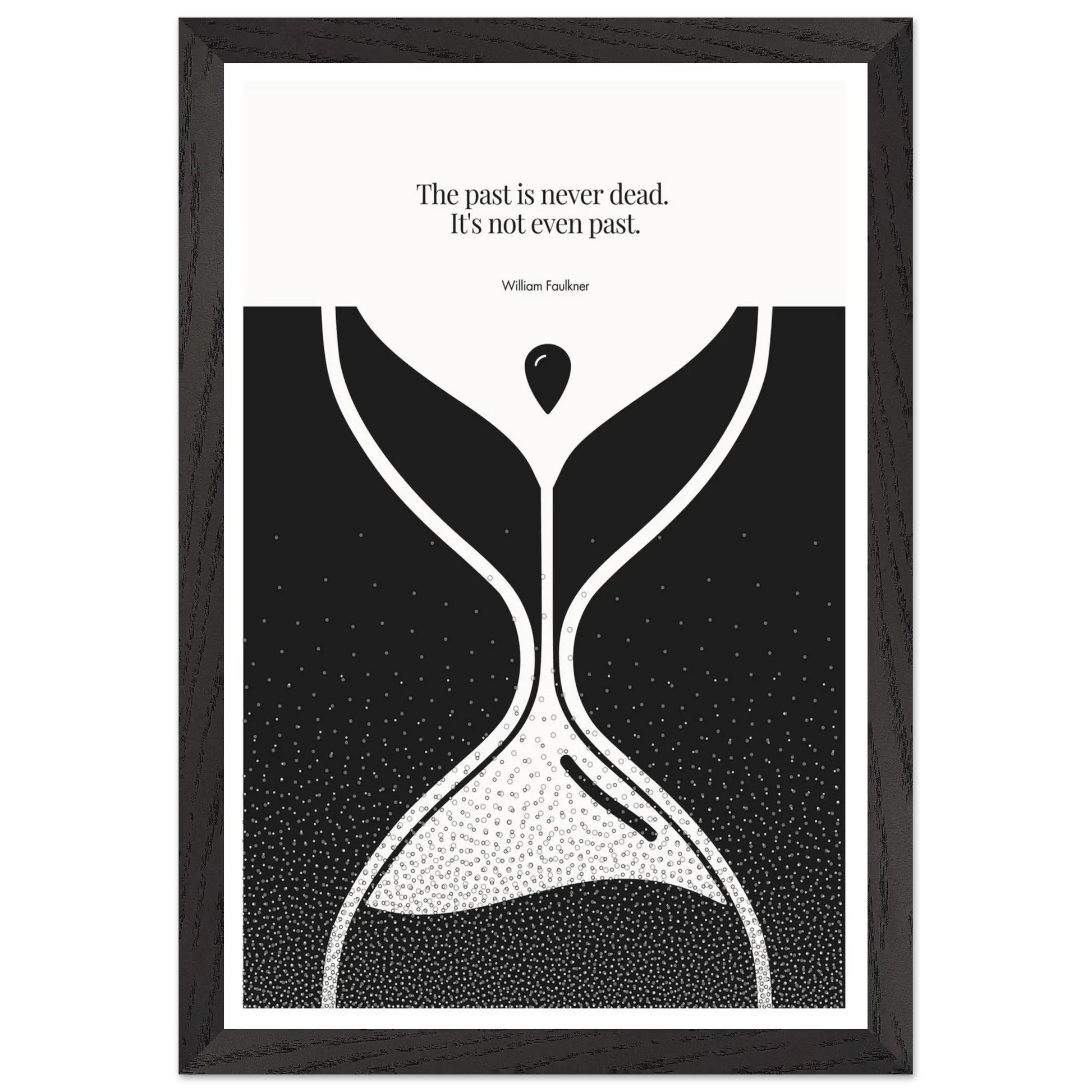 William Faulkner Quote Poster – “The Past Is Never Dead” | Minimalist Hourglass Wall Art - INK & FRAME STUDIO