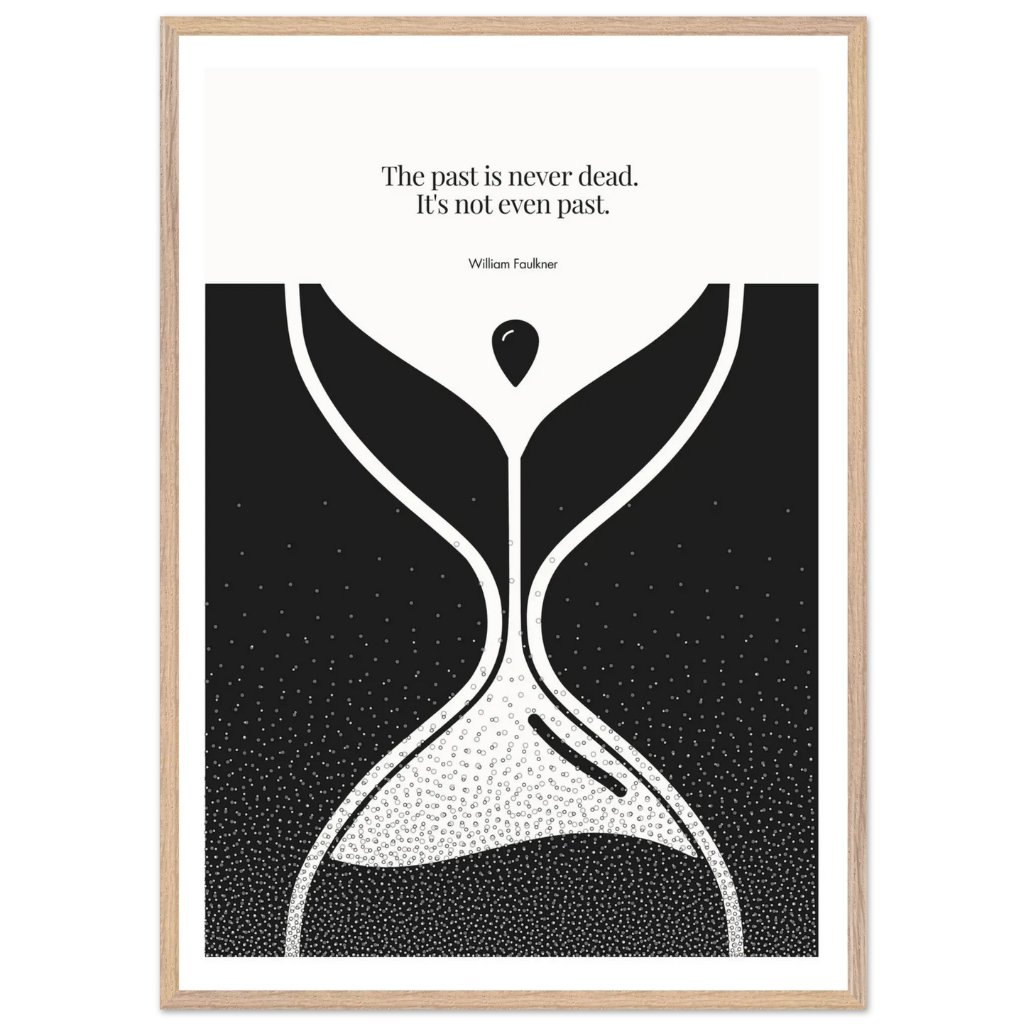 William Faulkner Quote Poster – “The Past Is Never Dead” | Minimalist Hourglass Wall Art - INK & FRAME STUDIO