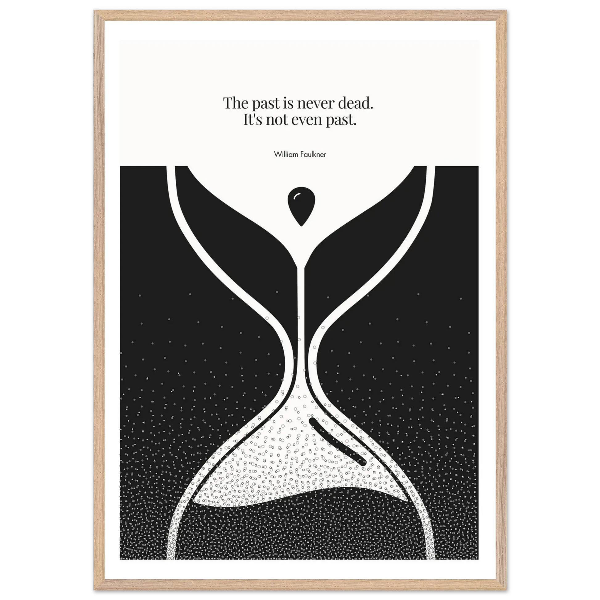 William Faulkner Quote Poster – “The Past Is Never Dead” | Minimalist Hourglass Wall Art - INK & FRAME STUDIO