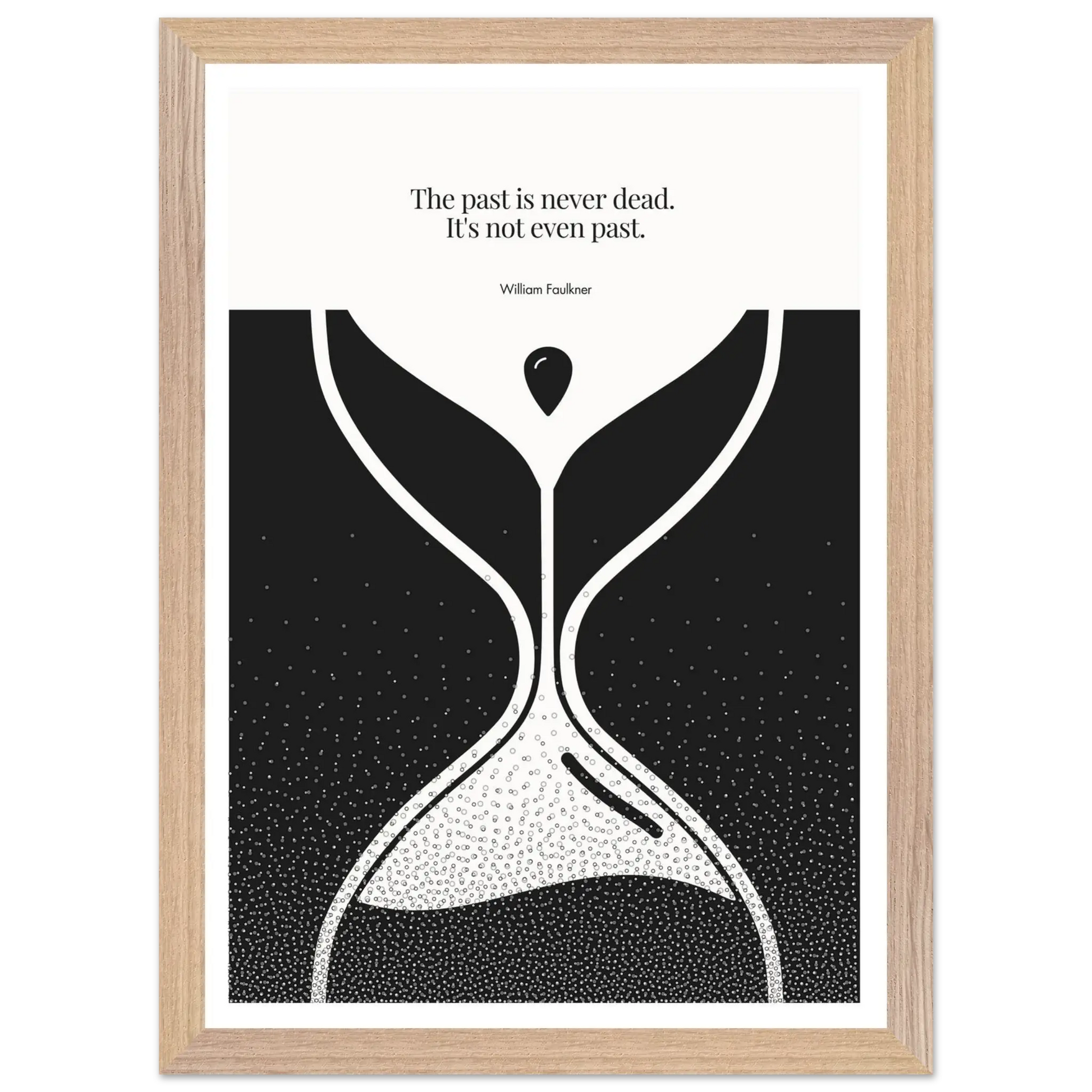 William Faulkner Quote Poster – “The Past Is Never Dead” | Minimalist Hourglass Wall Art - INK & FRAME STUDIO