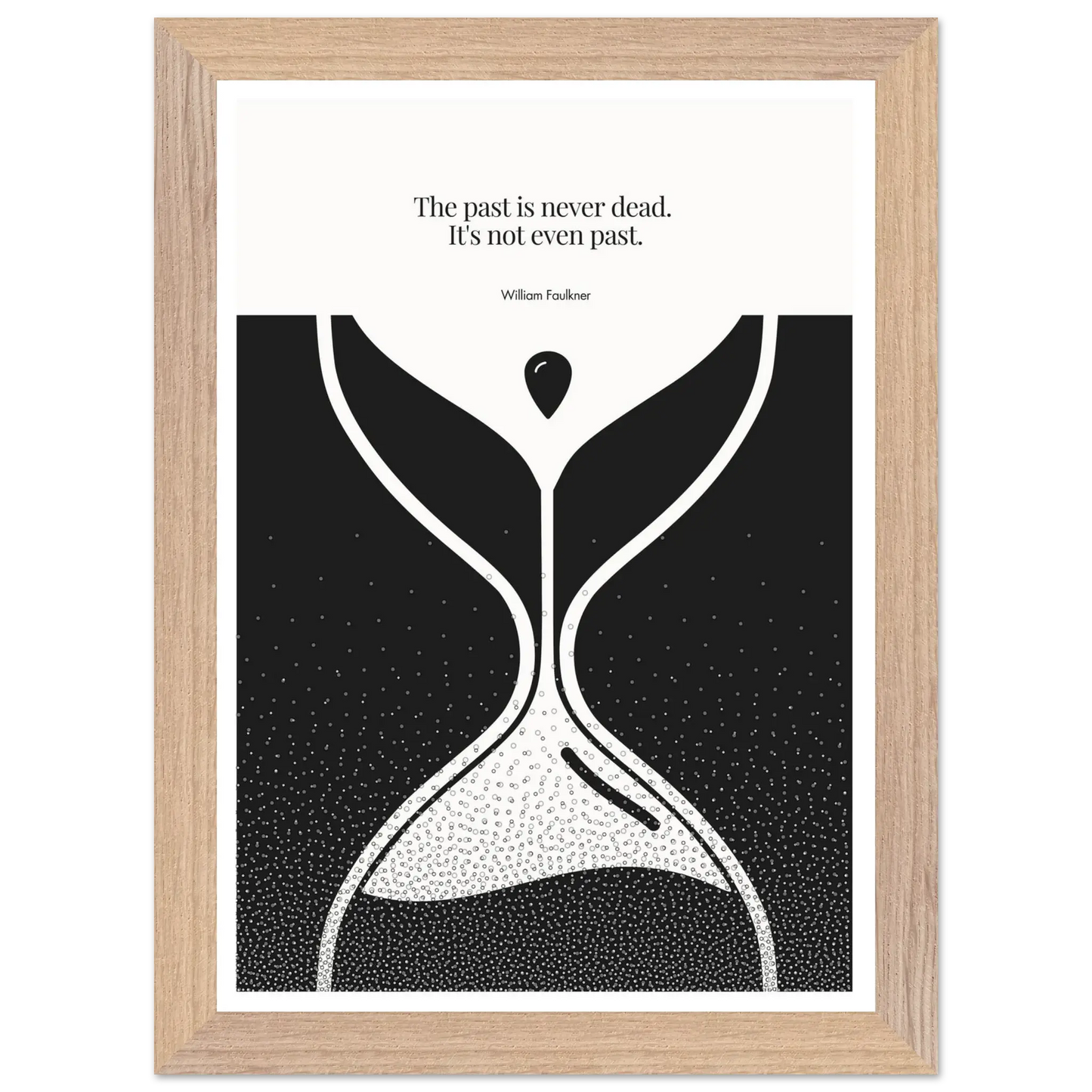 William Faulkner Quote Poster – “The Past Is Never Dead” | Minimalist Hourglass Wall Art - INK & FRAME STUDIO