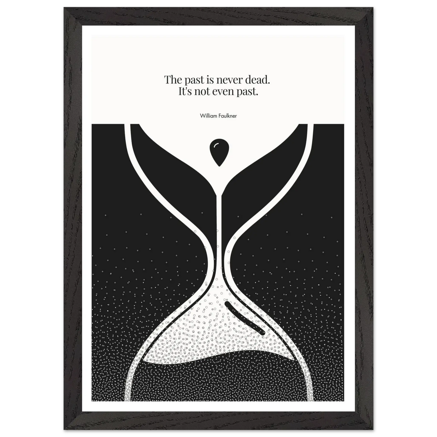 William Faulkner Quote Poster – “The Past Is Never Dead” | Minimalist Hourglass Wall Art - INK & FRAME STUDIO