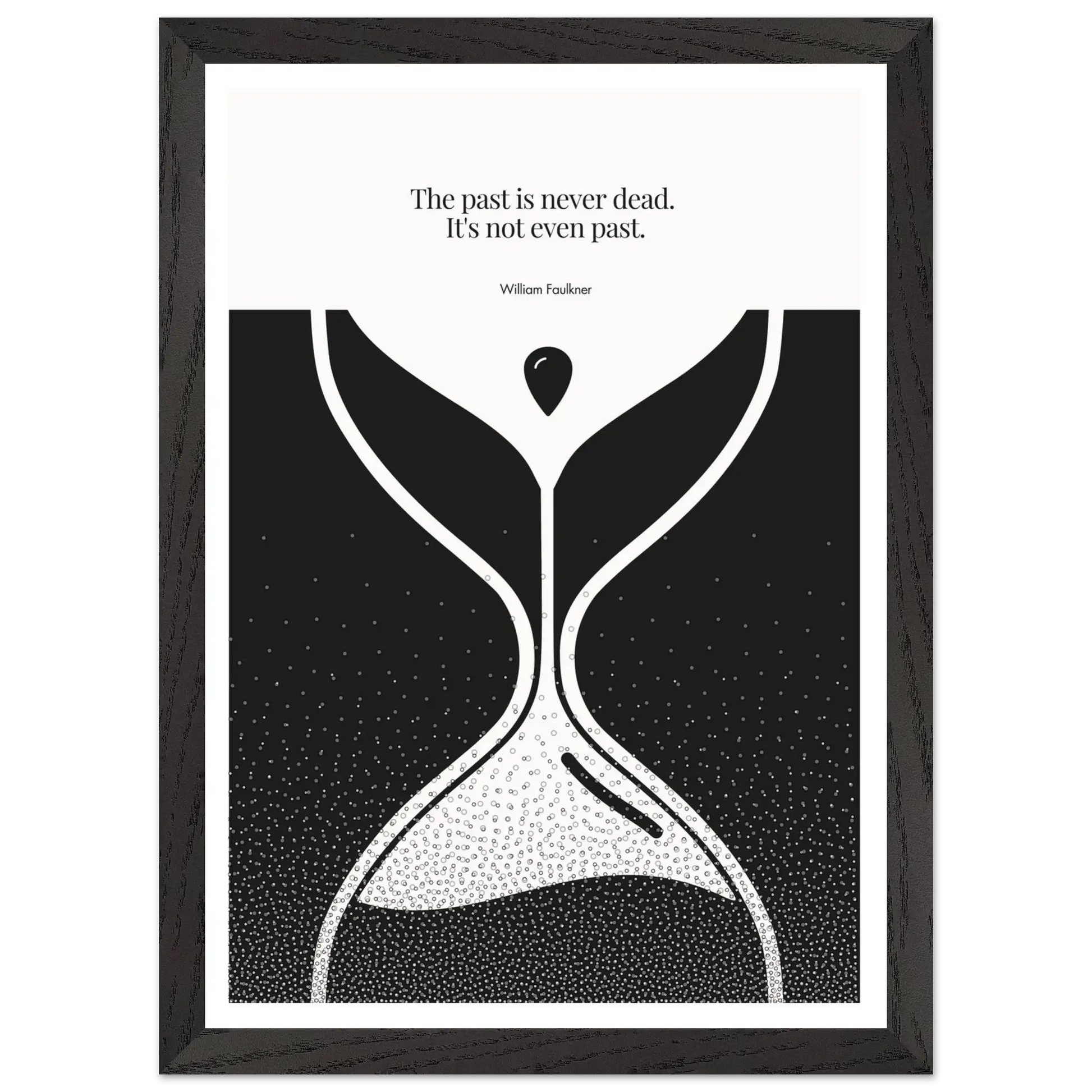 William Faulkner Quote Poster – “The Past Is Never Dead” | Minimalist Hourglass Wall Art - INK & FRAME STUDIO