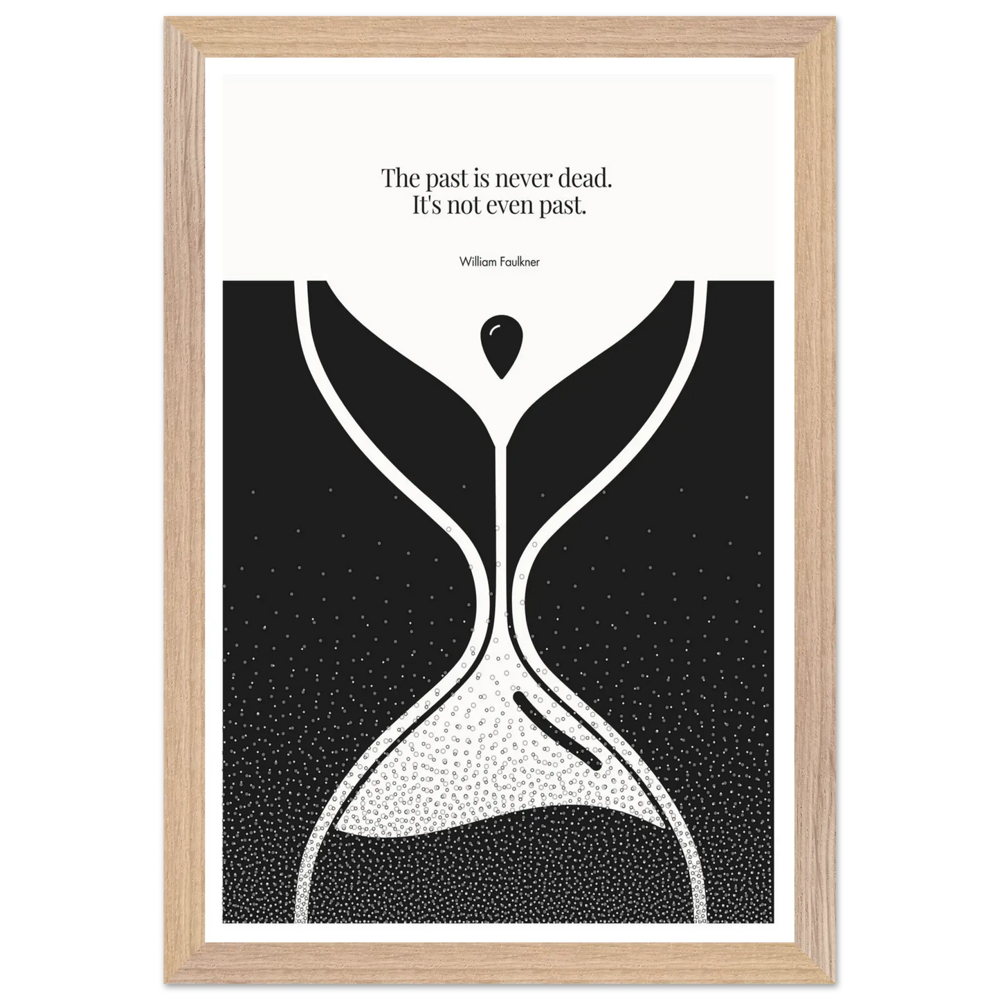 William Faulkner Quote Poster – “The Past Is Never Dead” | Minimalist Hourglass Wall Art - INK & FRAME STUDIO