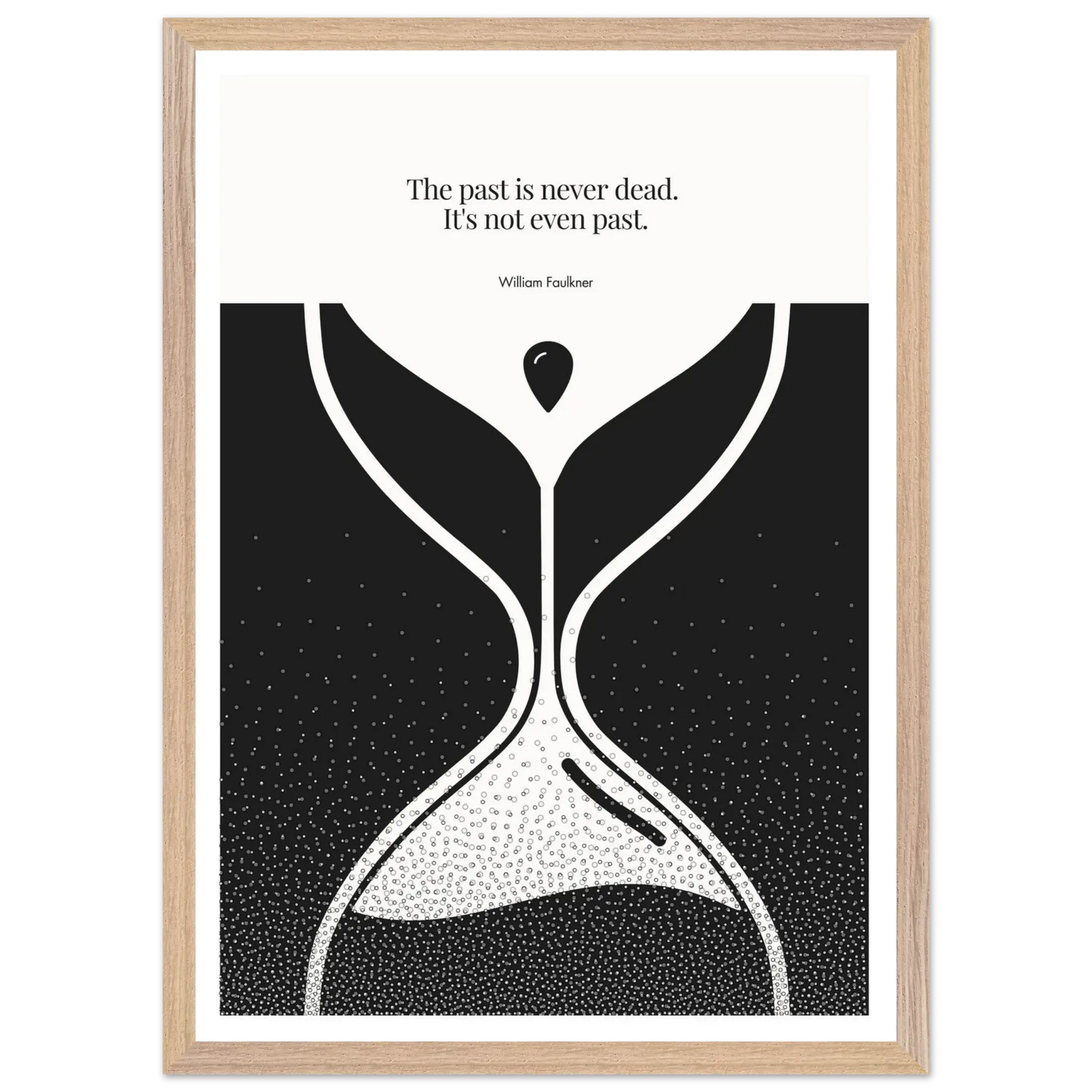 William Faulkner Quote Poster – “The Past Is Never Dead” | Minimalist Hourglass Wall Art - INK & FRAME STUDIO