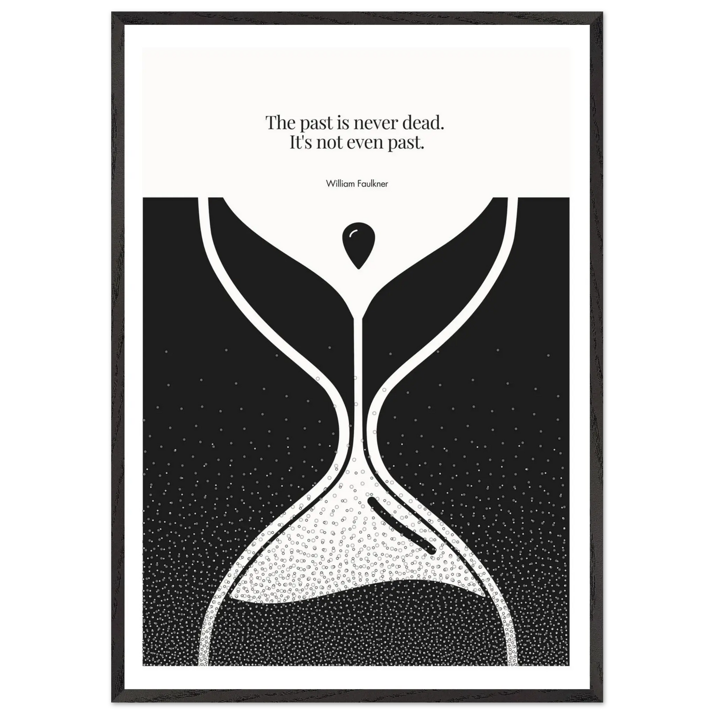William Faulkner Quote Poster – “The Past Is Never Dead” | Minimalist Hourglass Wall Art - INK & FRAME STUDIO