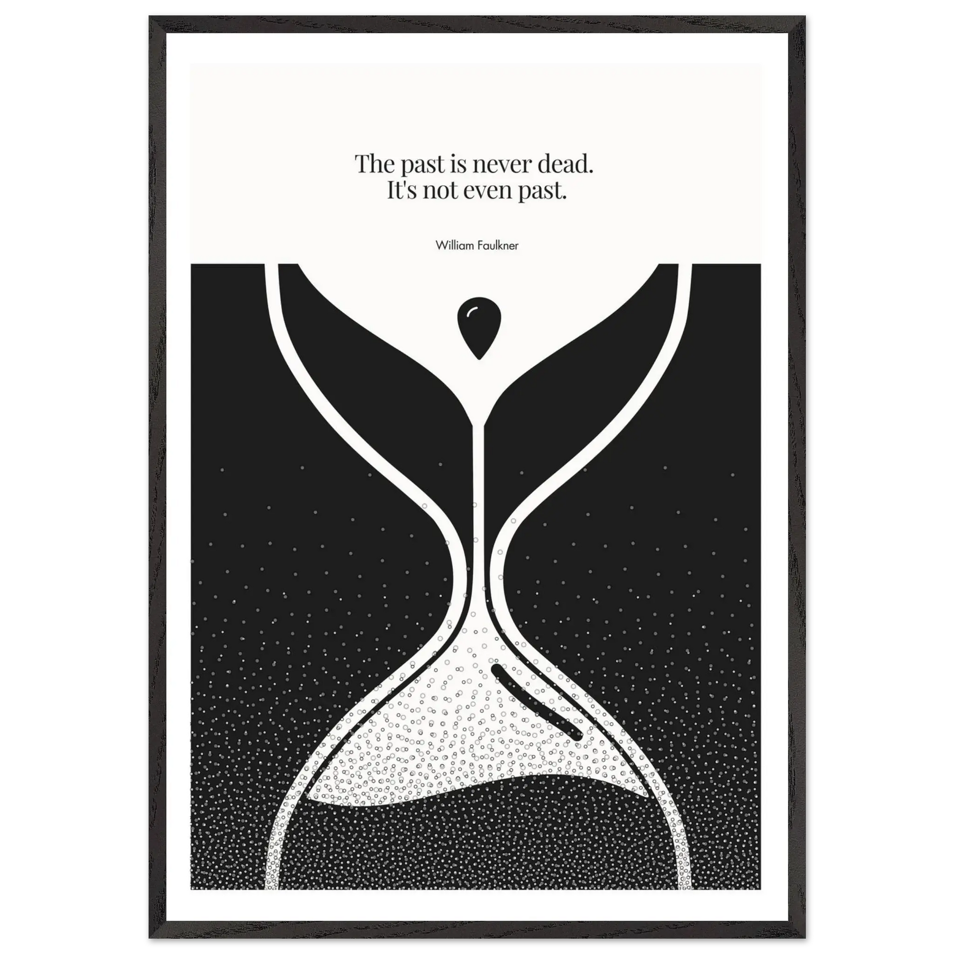 William Faulkner Quote Poster – “The Past Is Never Dead” | Minimalist Hourglass Wall Art - INK & FRAME STUDIO