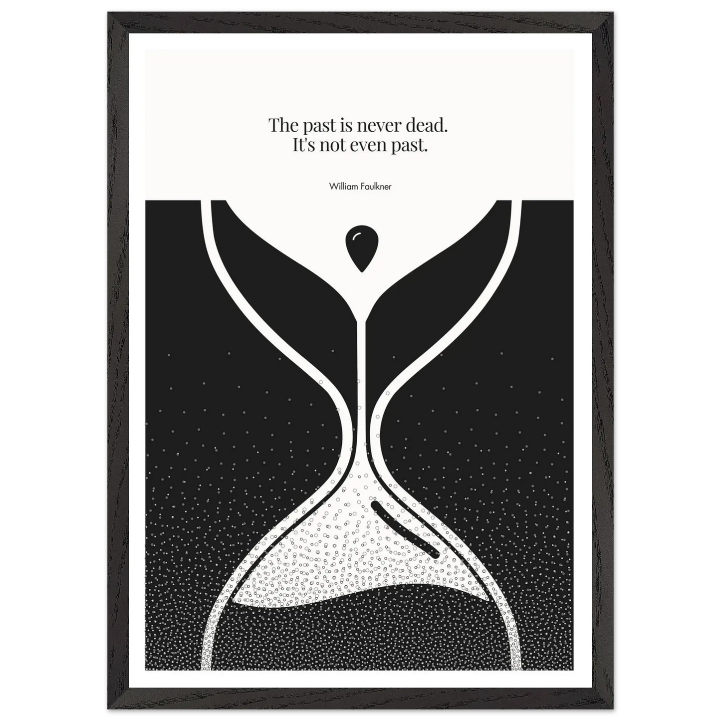 William Faulkner Quote Poster – “The Past Is Never Dead” | Minimalist Hourglass Wall Art - INK & FRAME STUDIO