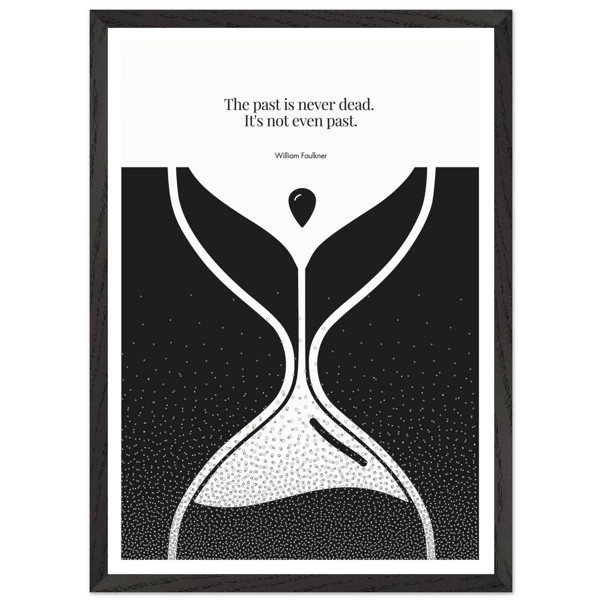 William Faulkner Quote Poster – “The Past Is Never Dead” | Minimalist Hourglass Wall Art - INK & FRAME STUDIO
