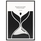 William Faulkner Quote Poster – “The Past Is Never Dead” | Minimalist Hourglass Wall Art - INK & FRAME STUDIO