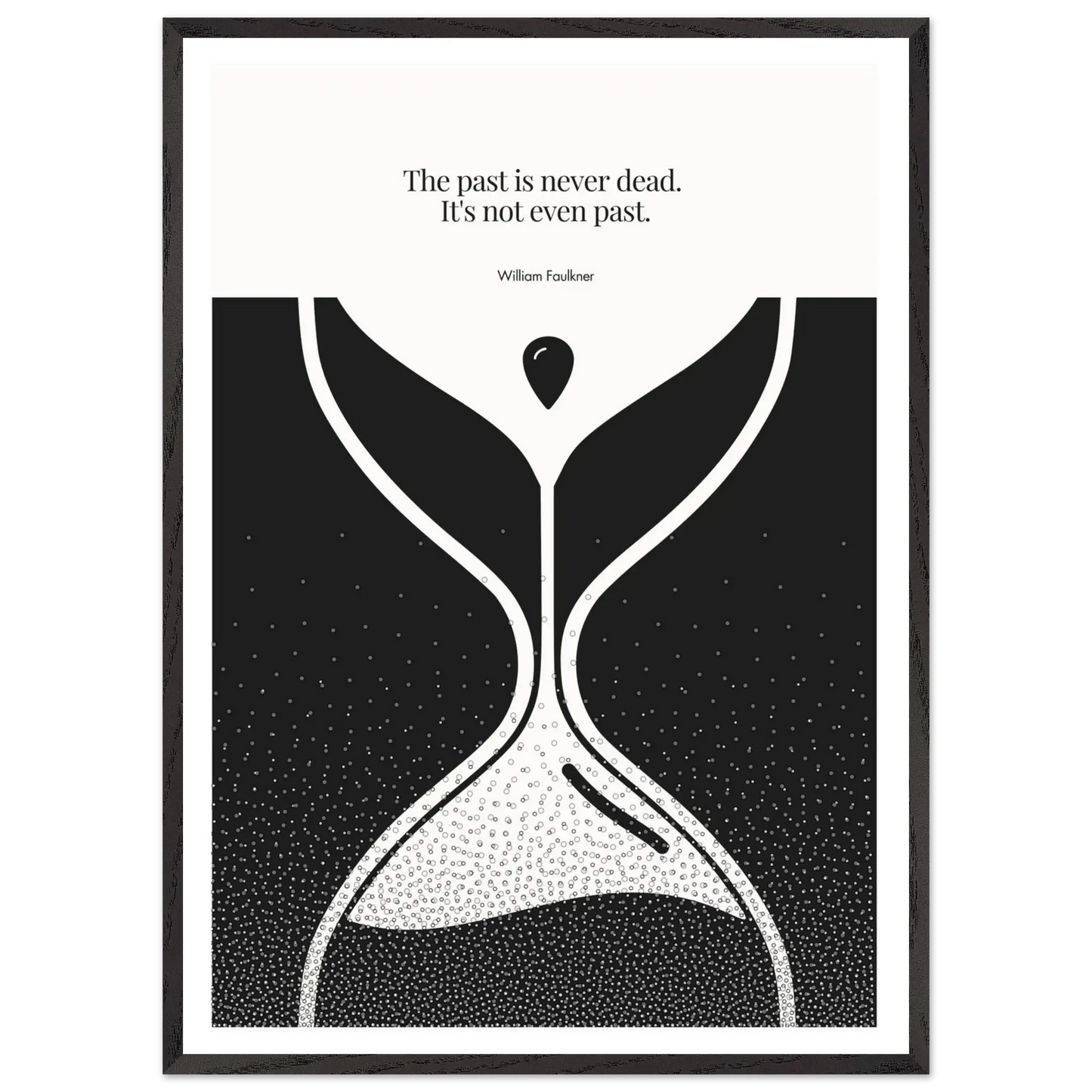 William Faulkner Quote Poster – “The Past Is Never Dead” | Minimalist Hourglass Wall Art - INK & FRAME STUDIO