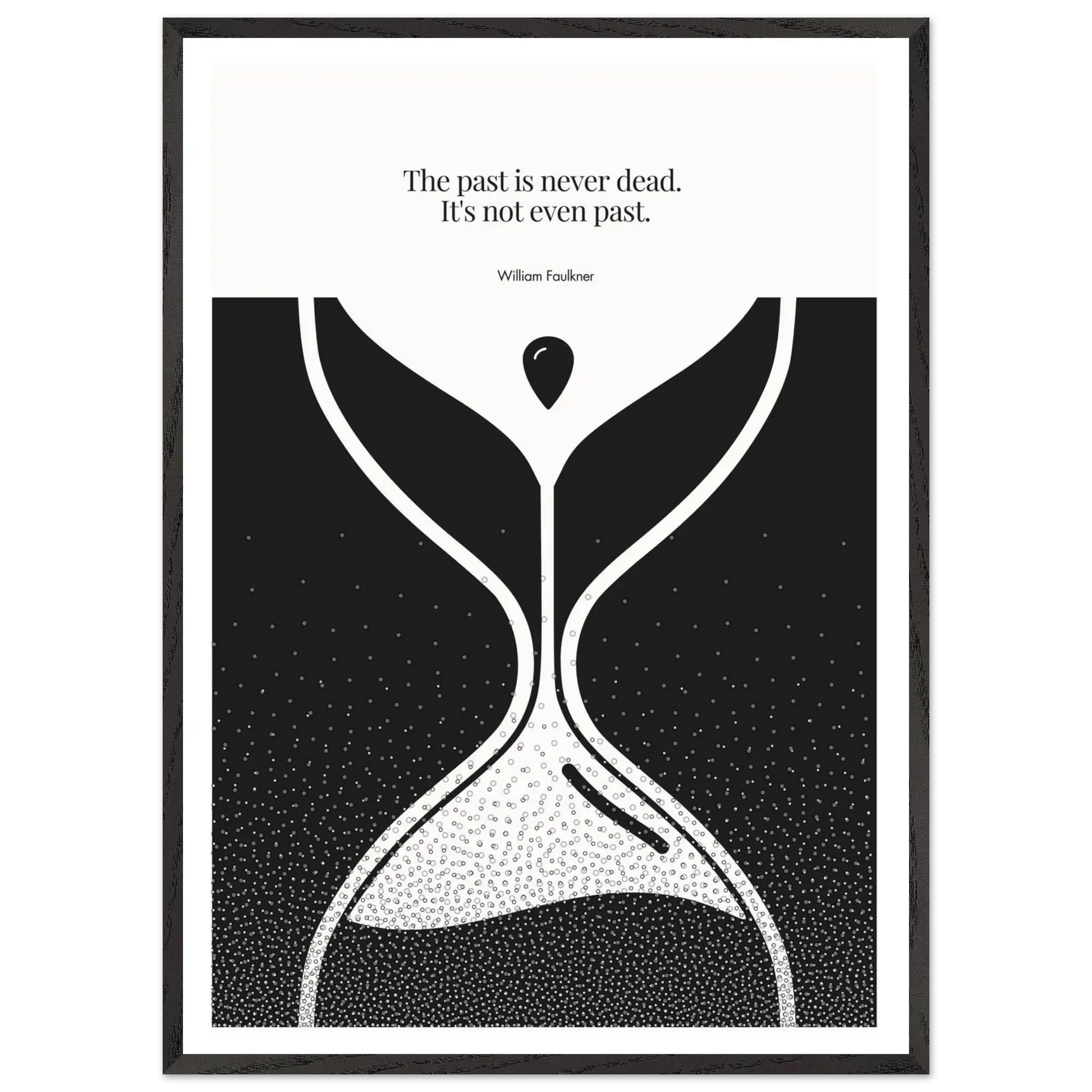William Faulkner Quote Poster – “The Past Is Never Dead” | Minimalist Hourglass Wall Art - INK & FRAME STUDIO