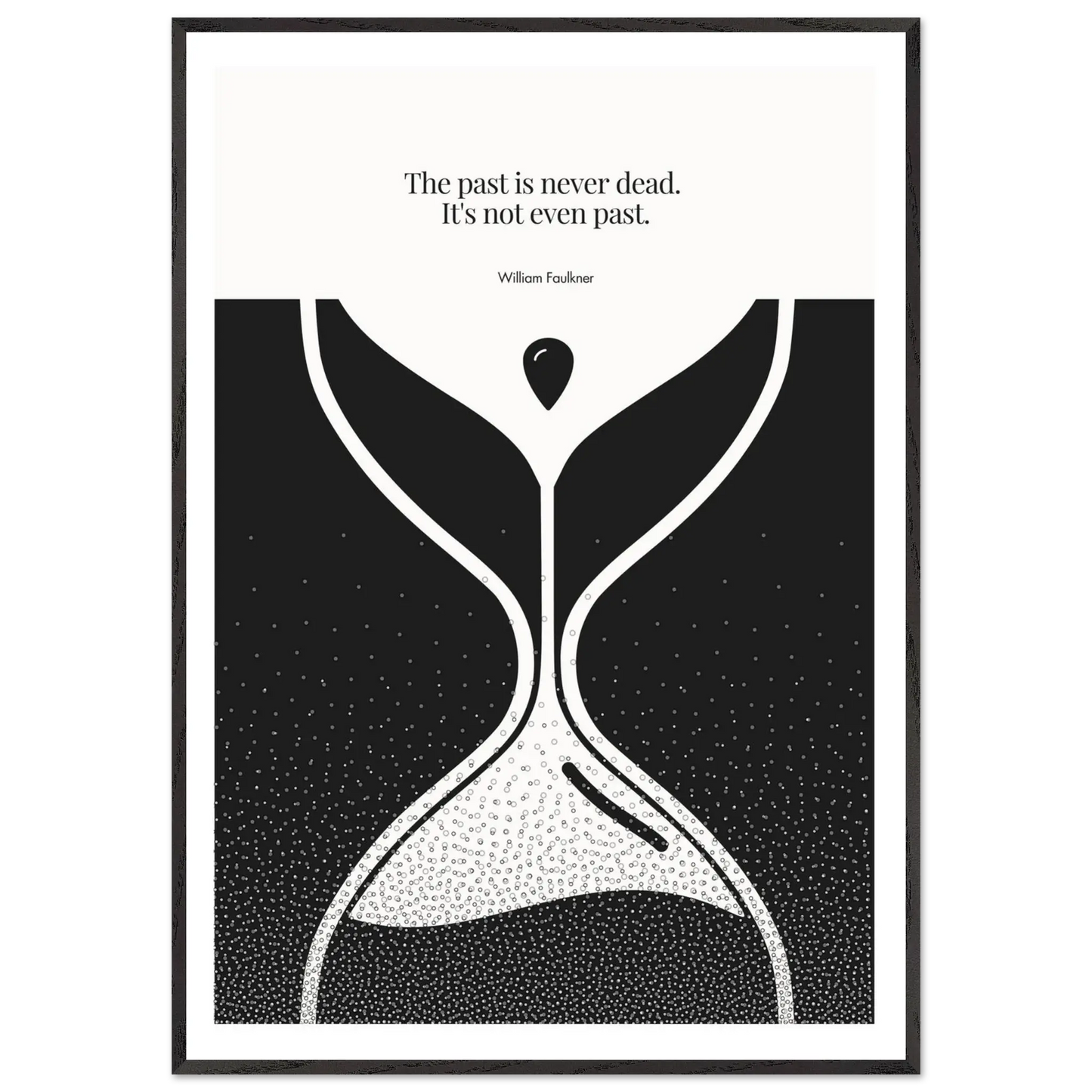 William Faulkner Quote Poster – “The Past Is Never Dead” | Minimalist Hourglass Wall Art - INK & FRAME STUDIO