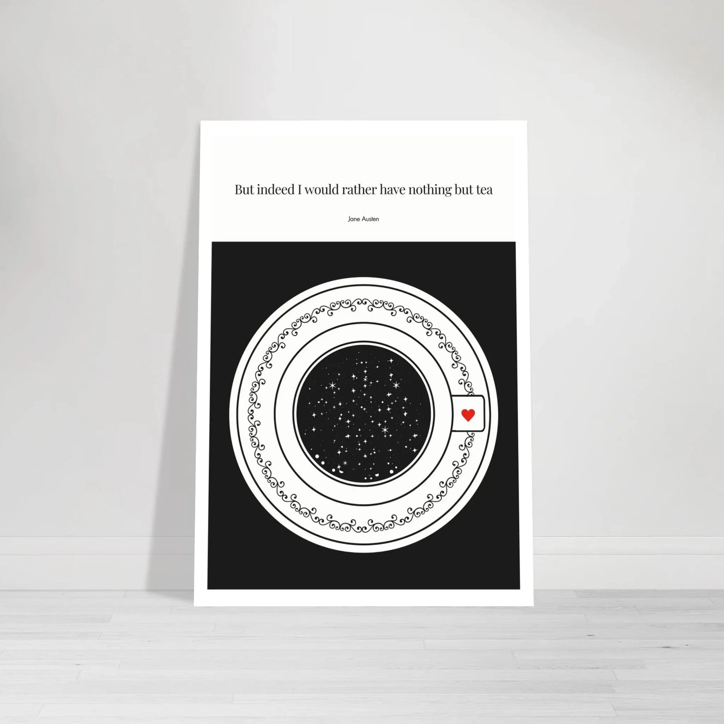 Jane Austen Quote Poster | Starry Night Teacup Art Print - INK & FRAME STUDIO