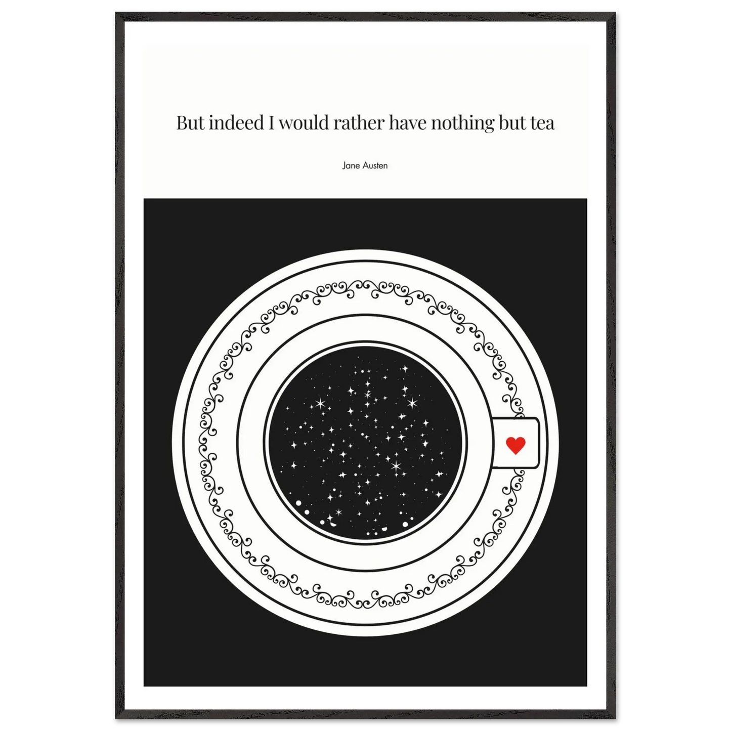 Jane Austen Quote Poster | Starry Night Teacup Art Print - INK & FRAME STUDIO