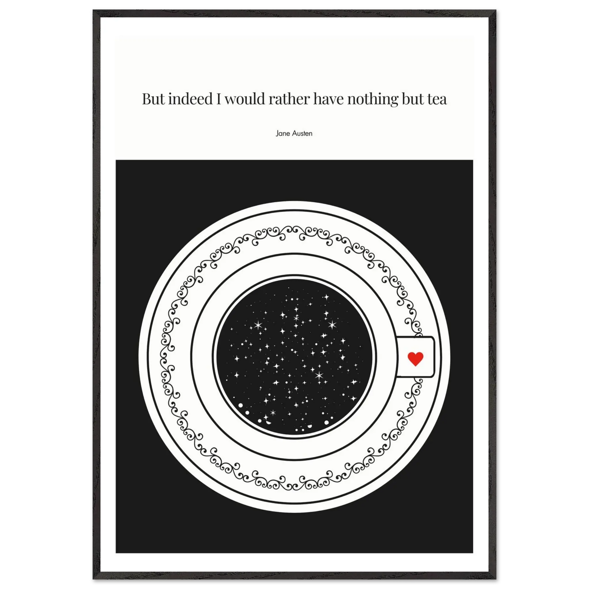 Jane Austen Quote Poster | Starry Night Teacup Art Print - INK & FRAME STUDIO