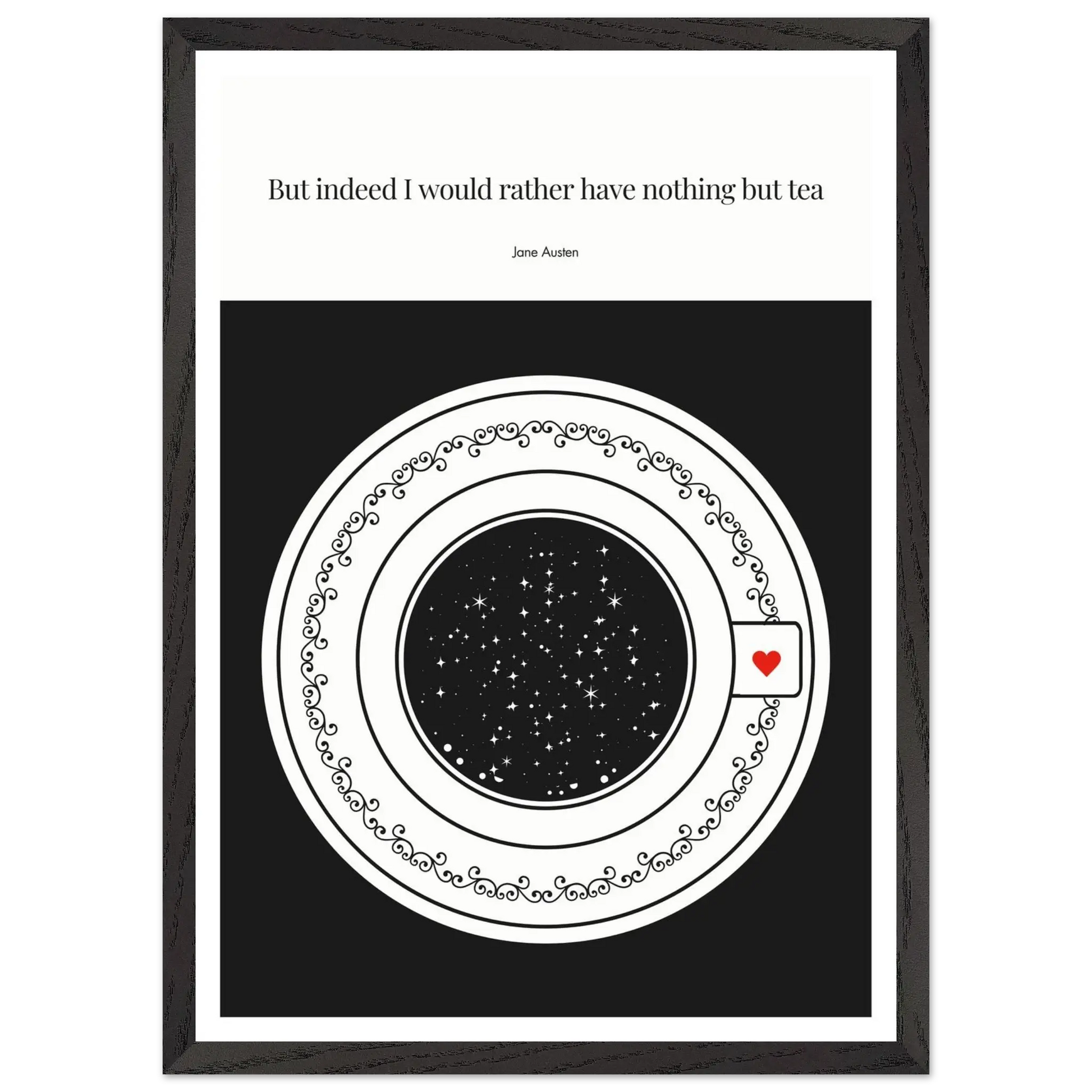Jane Austen Quote Poster | Starry Night Teacup Art Print - INK & FRAME STUDIO