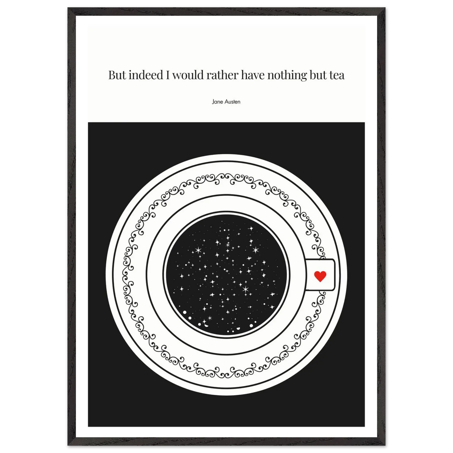 Jane Austen Quote Poster | Starry Night Teacup Art Print - INK & FRAME STUDIO