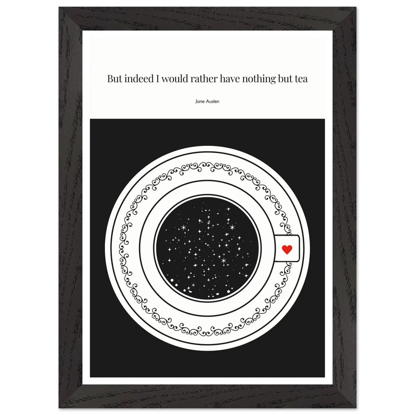 Jane Austen Quote Poster | Starry Night Teacup Art Print - INK & FRAME STUDIO
