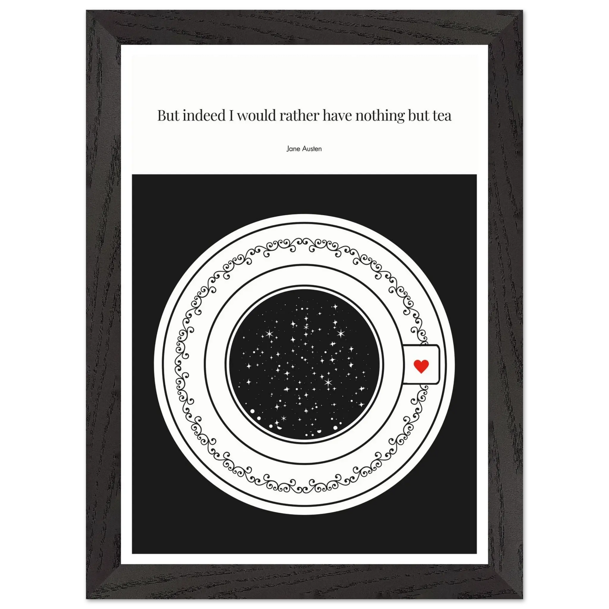 Jane Austen Quote Poster | Starry Night Teacup Art Print - INK & FRAME STUDIO