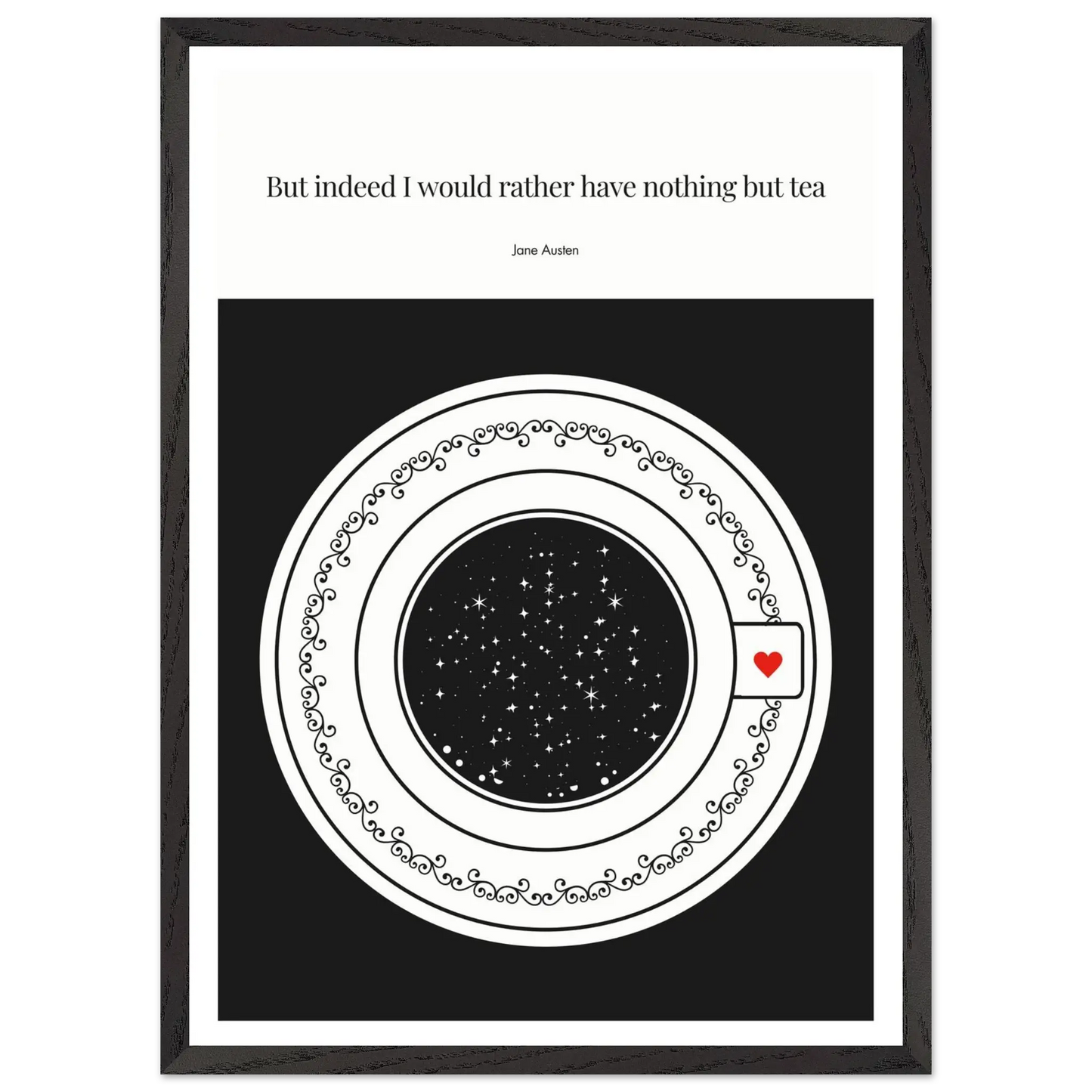 Jane Austen Quote Poster | Starry Night Teacup Art Print - INK & FRAME STUDIO