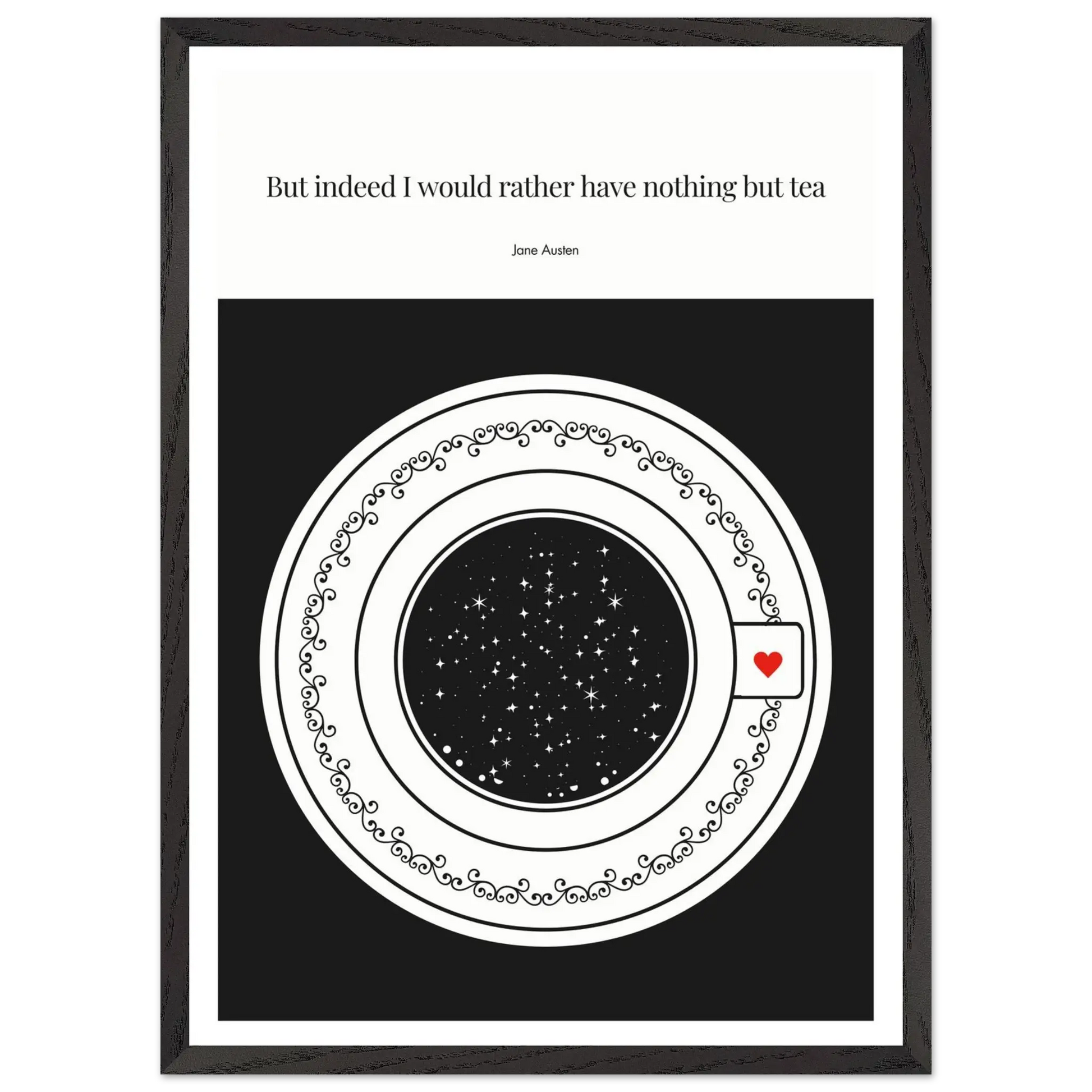Jane Austen Quote Poster | Starry Night Teacup Art Print - INK & FRAME STUDIO