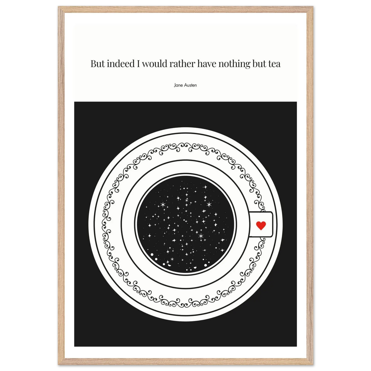 Jane Austen Quote Poster | Starry Night Teacup Art Print - INK & FRAME STUDIO